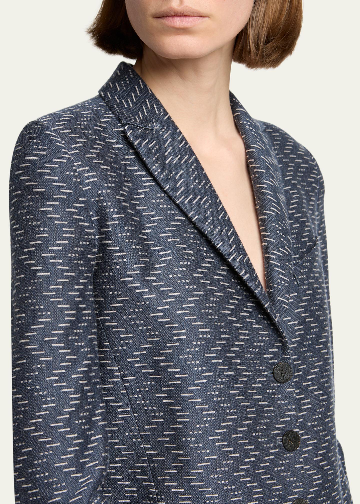 Giorgio Armani Zigzag Jacquard Cashmere Single-Breasted Jacket 