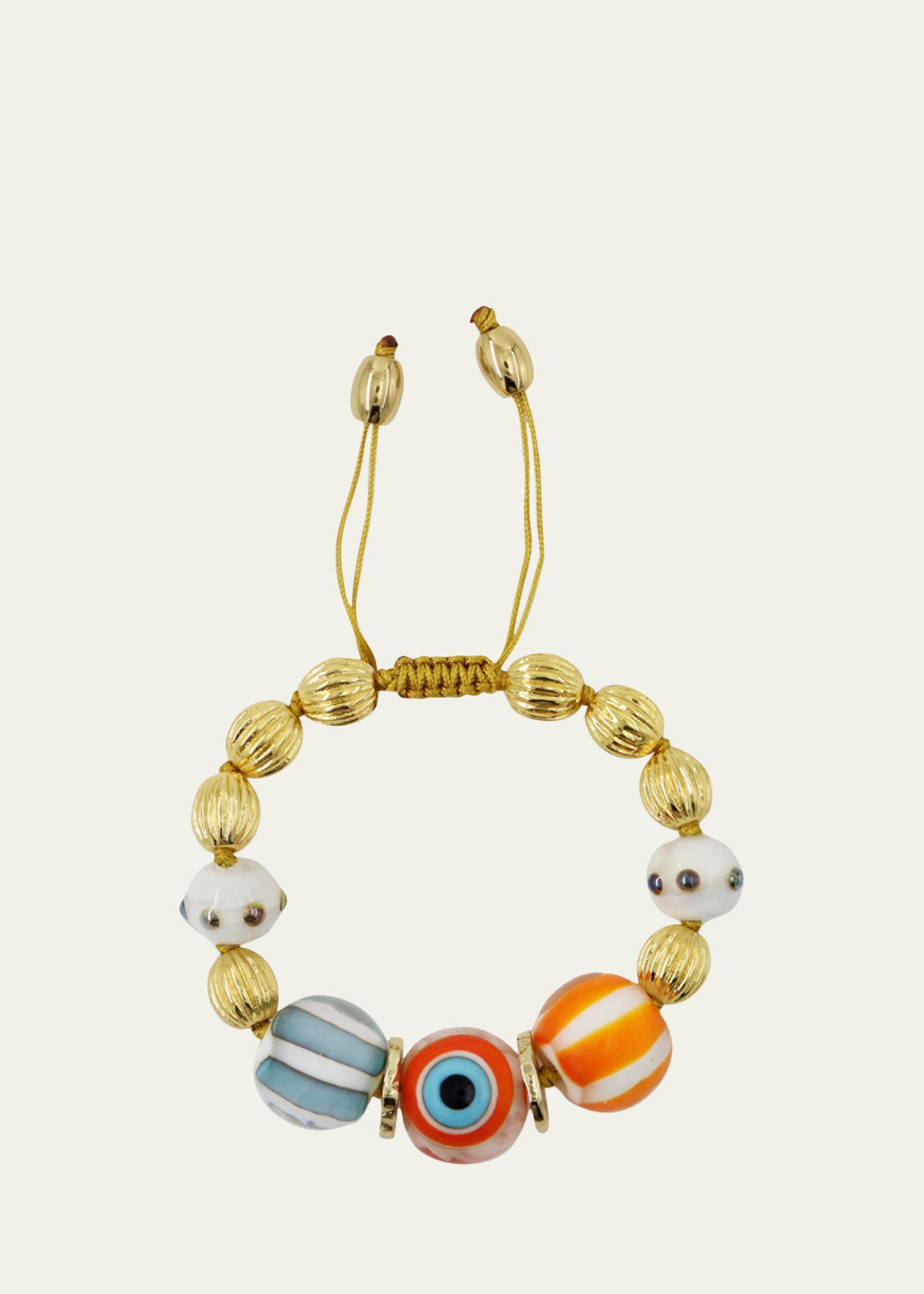 TOHUM Design Evil Eye Charm Bracelet, Orange - Bergdorf Goodman