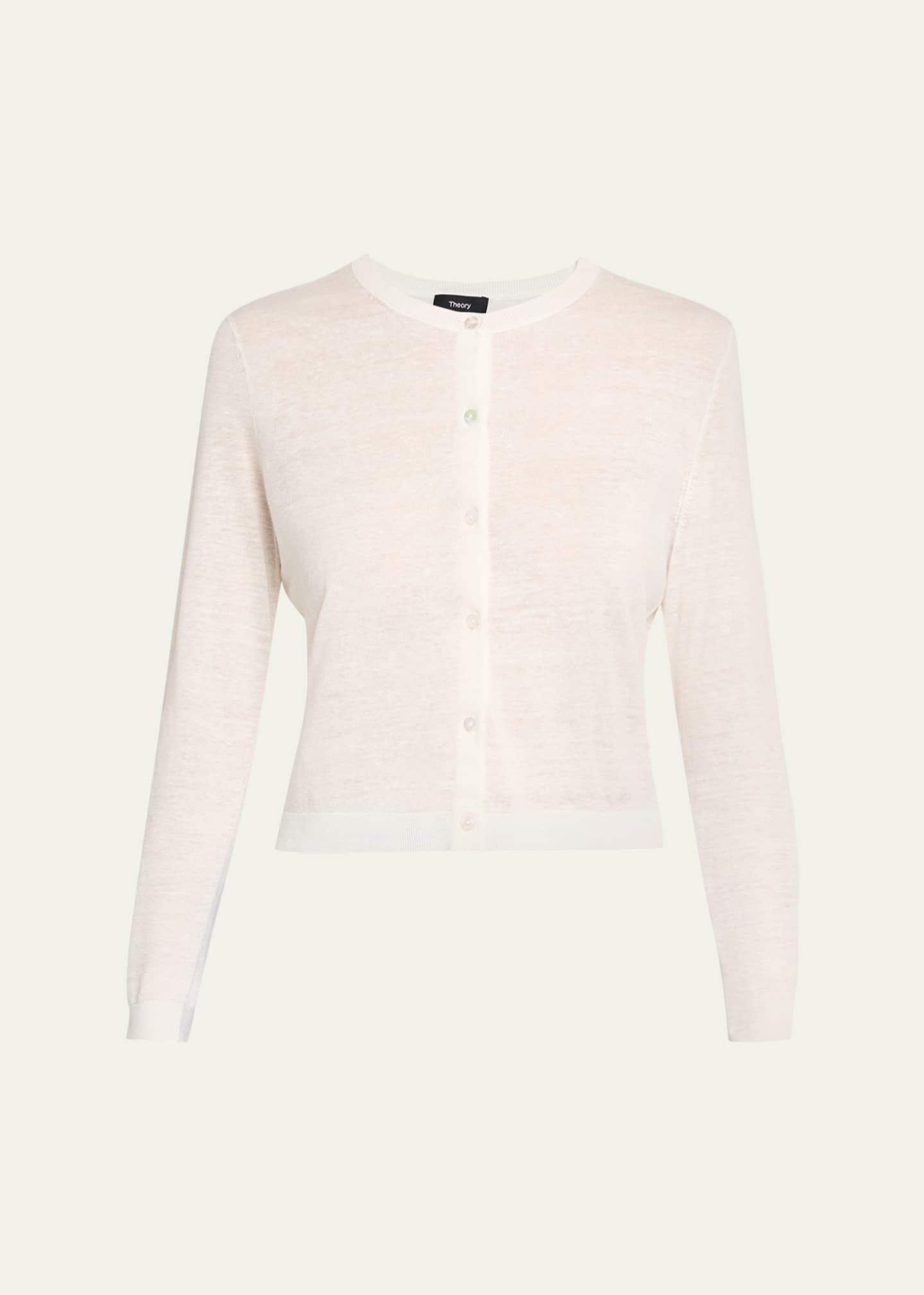 Theory Cropped Linen-Blend Cardigan - Bergdorf Goodman