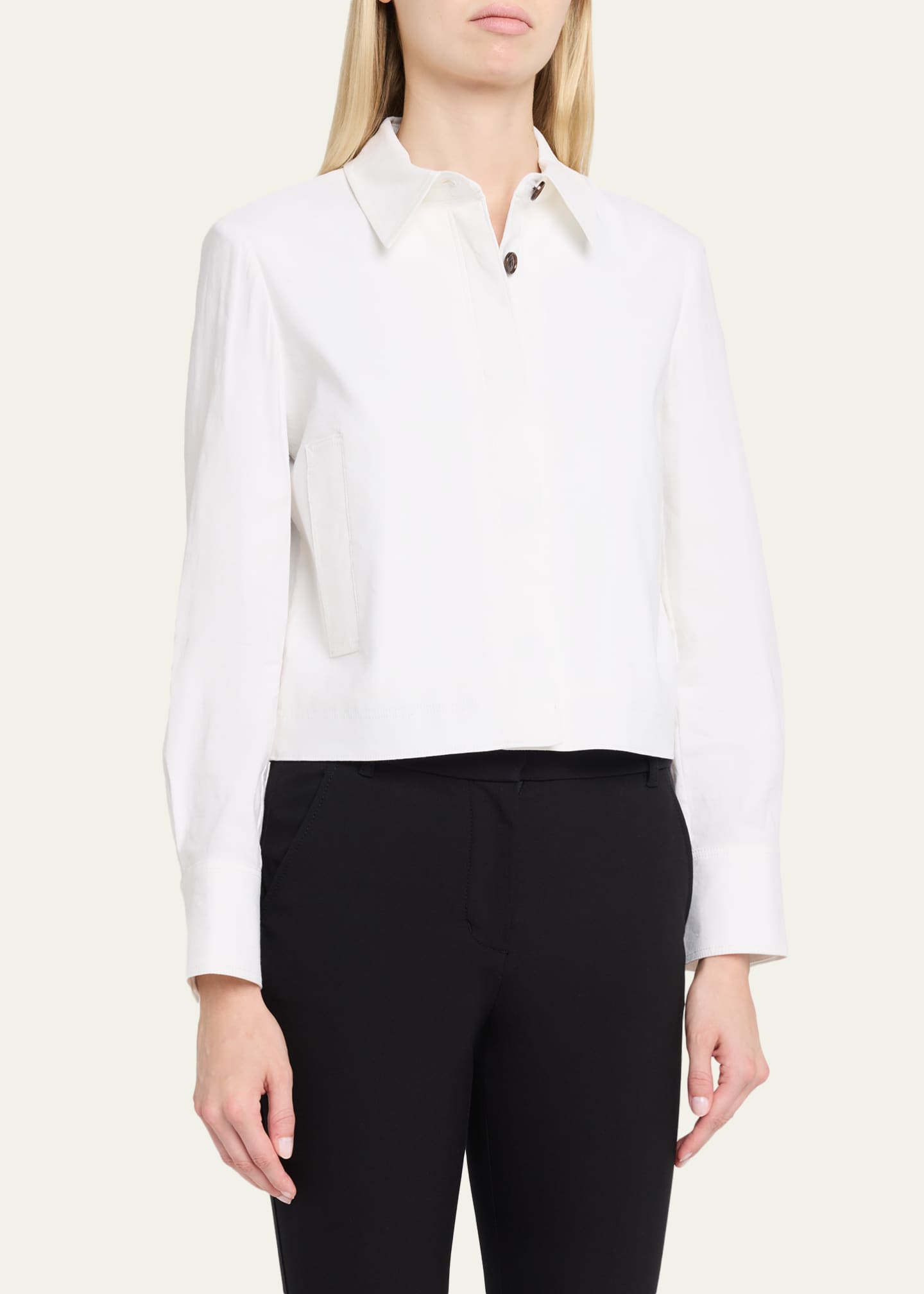 Theory Cropped Linen-Blend Shirt Jacket - Bergdorf Goodman