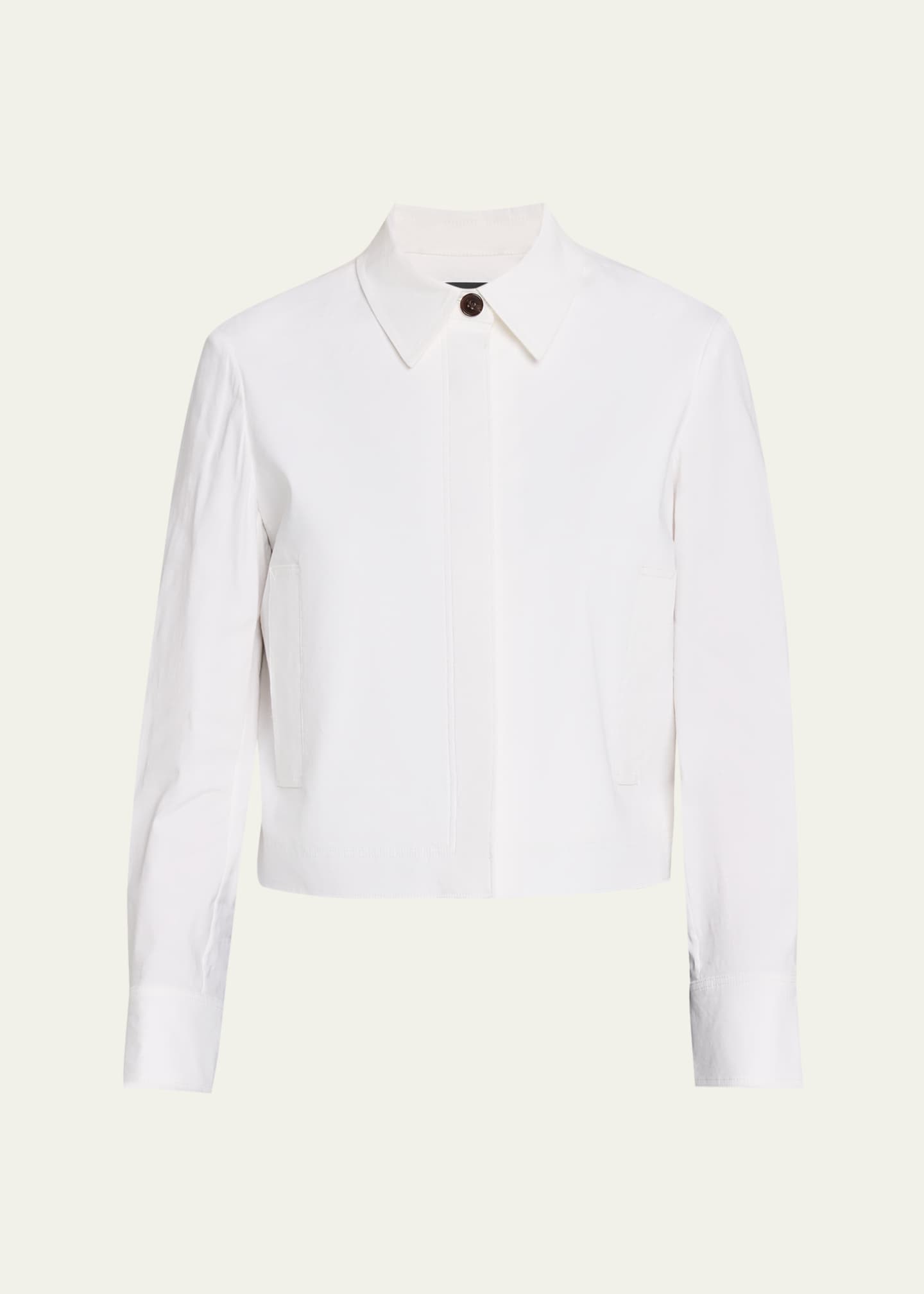 Theory Cropped Linen-Blend Shirt Jacket - Bergdorf Goodman