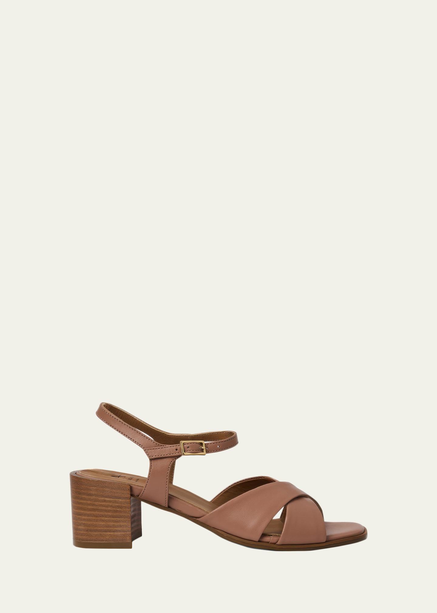 Aquatalia 55mm Domenica Leather Block-Heel Sandals - Bergdorf Goodman