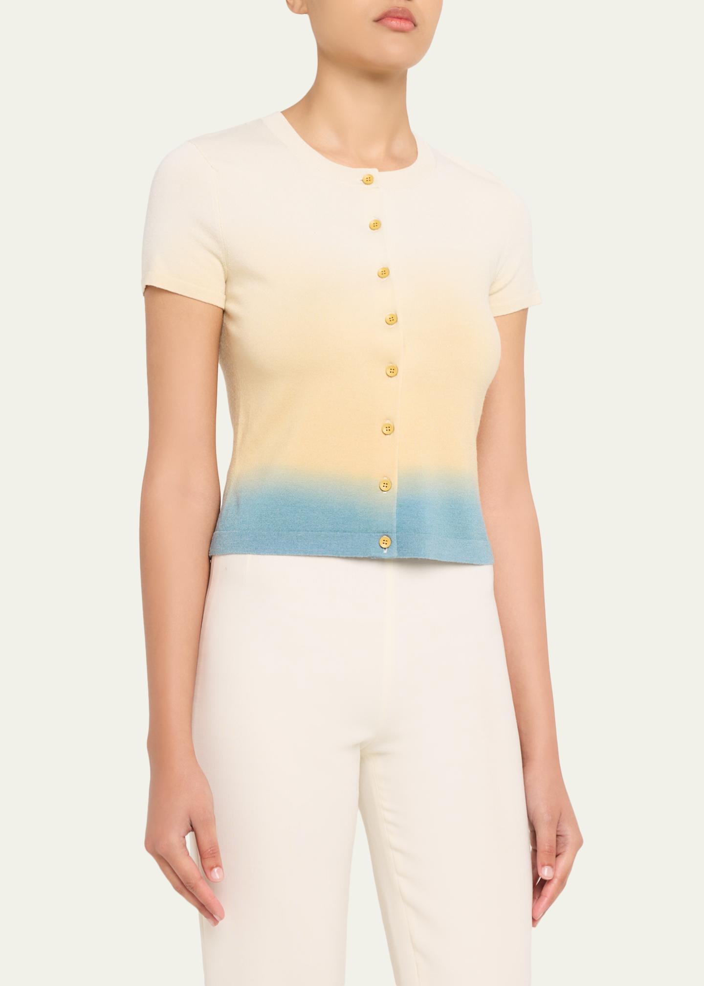 3.1 Phillip Lim Short-Sleeve Ombré Cardigan - Bergdorf Goodman