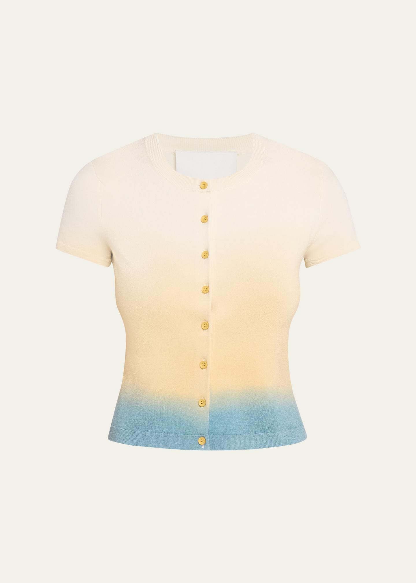 3.1 Phillip Lim Short-Sleeve Ombré Cardigan - Bergdorf Goodman