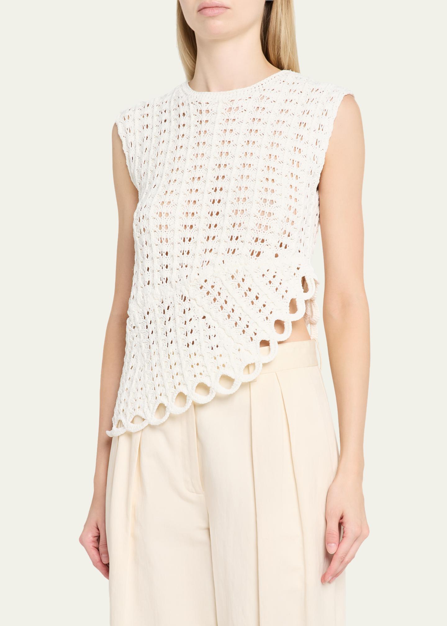Loulou De Saison Saez Crochet Asymmetric Sleeveless Top - Bergdorf