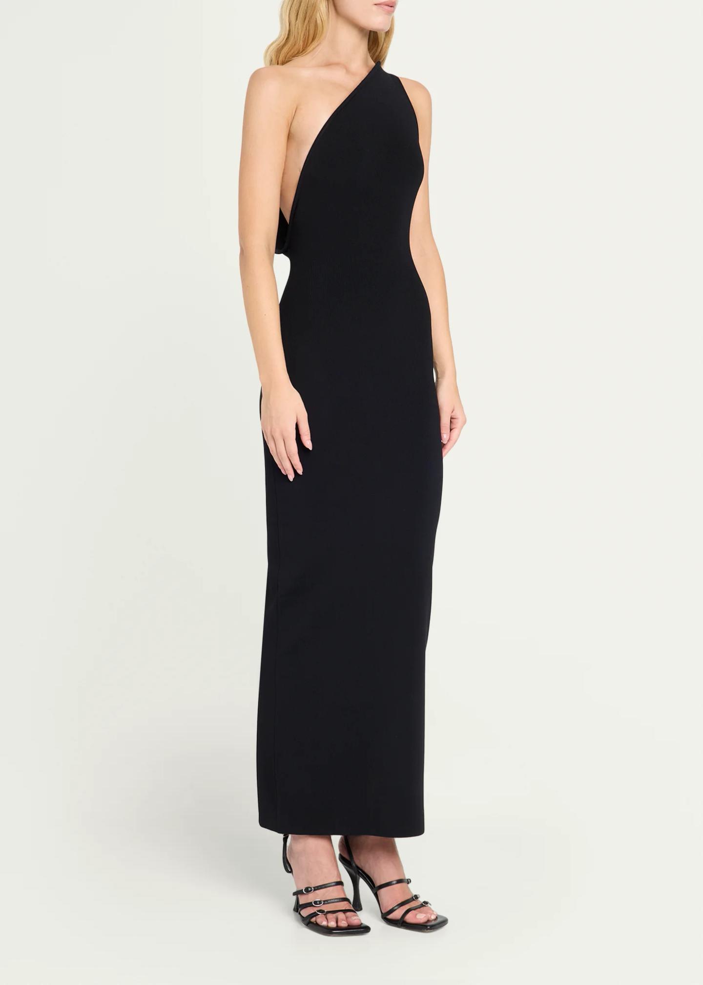 one shoulder knit dress Christopher Esber Concave Wired One-Shoulder Long sleeve