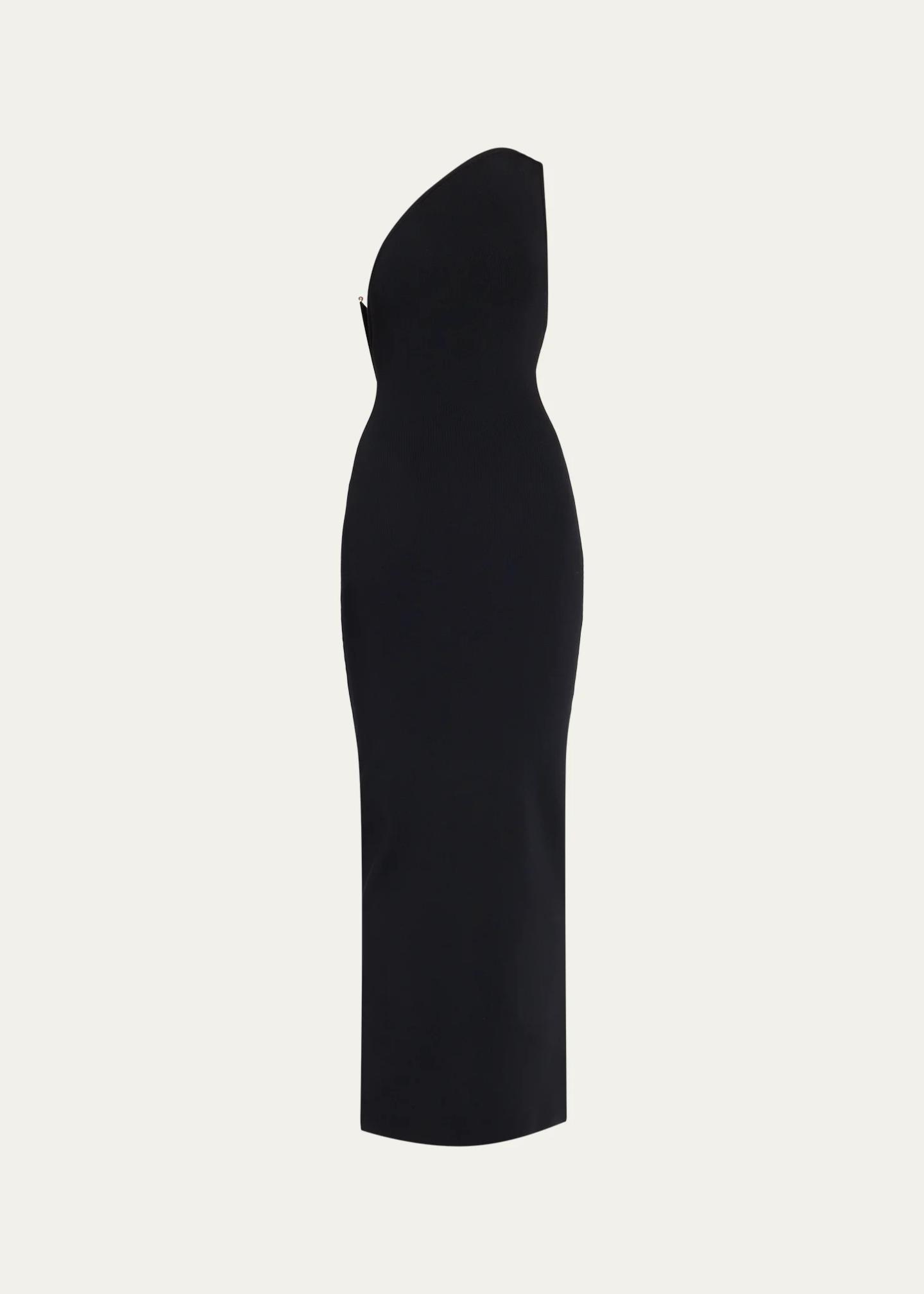 Christopher Esber Concave Wired One-Shoulder Knit Dress
