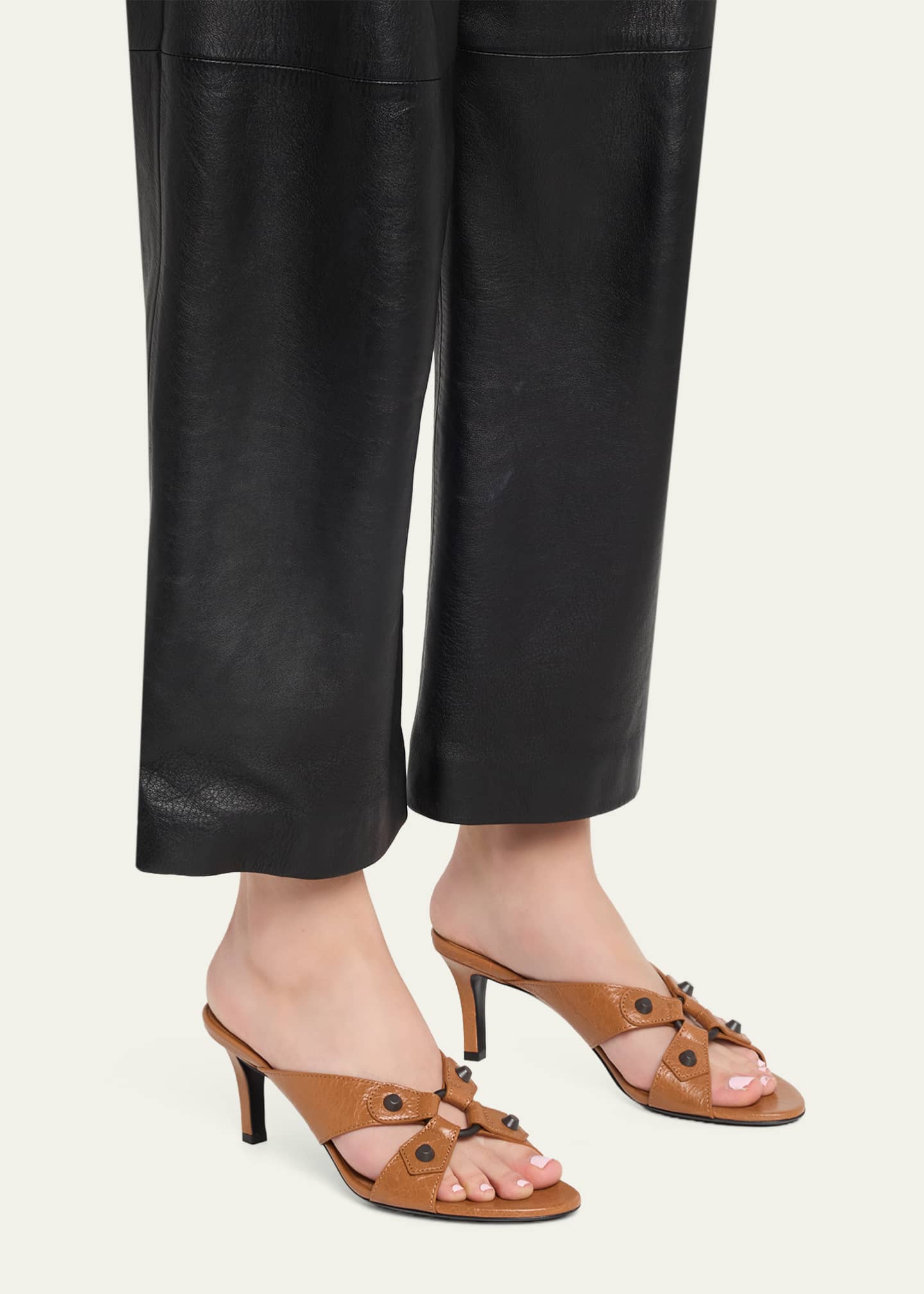 Balenciaga 70mm City Arena Leather Mule Sandals - Bergdorf Goodman