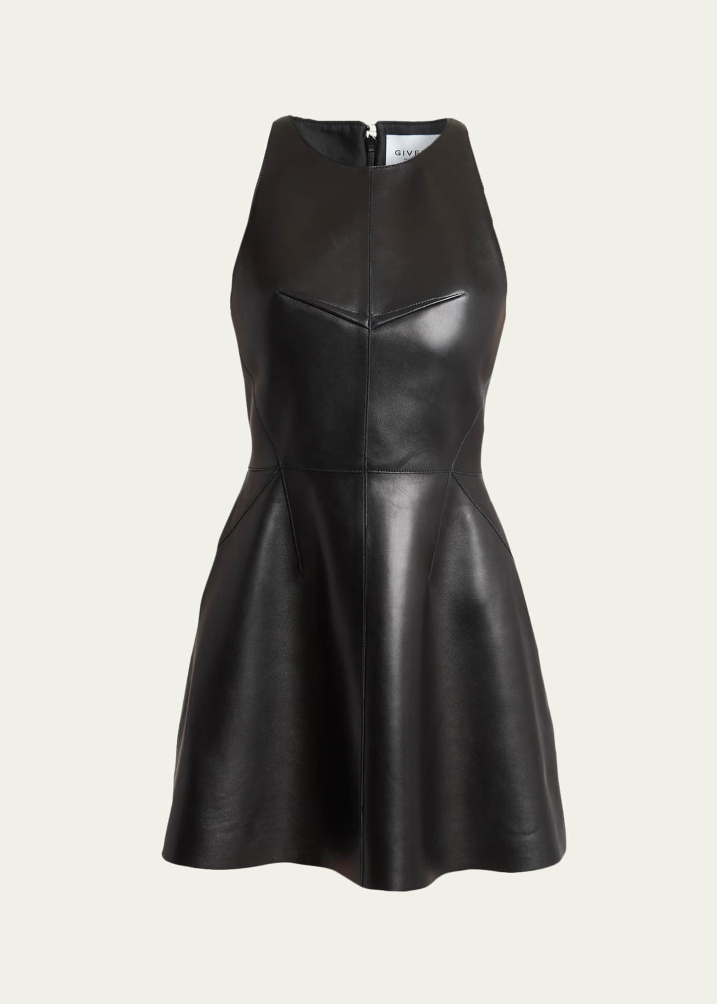 givenchy leather dress Givenchy - Mini Dress In Leather - Black - Lamb Leather - Women