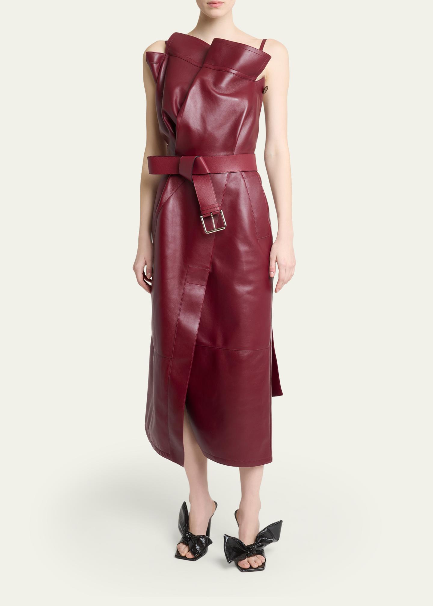 givenchy leather dress - Trench Midi In - Lamb Leather - Women Floor Length Gowns