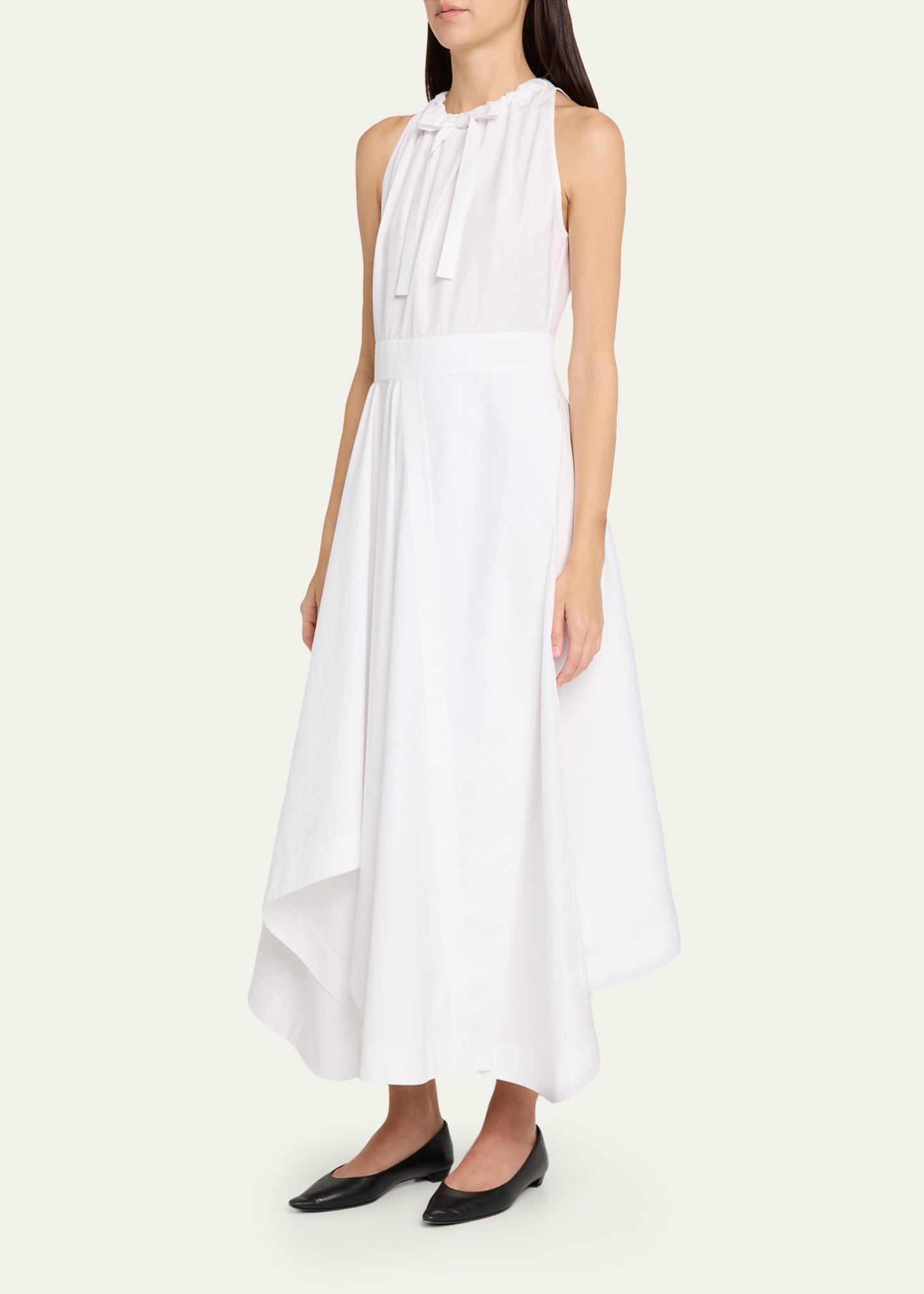 midi length graduation dresses White Tiered Eyelet Dress with Buttons Color:Carnival Dance Round Neck White midi dress with