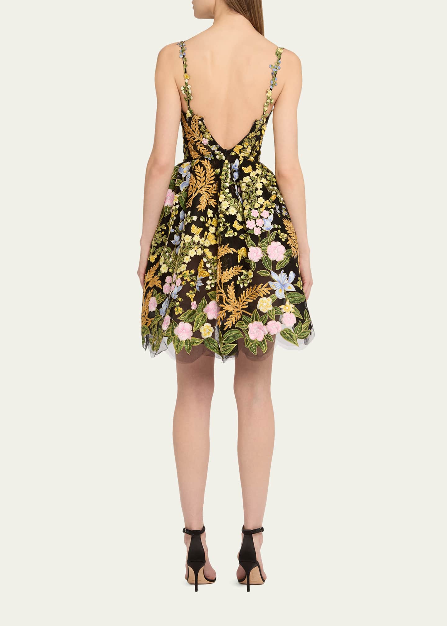 oscar de la renta embroidered flower bell skirt dress Best Dresses at Saks Fifth Avenue: Burberry, Oscar de la Renta & STAUD