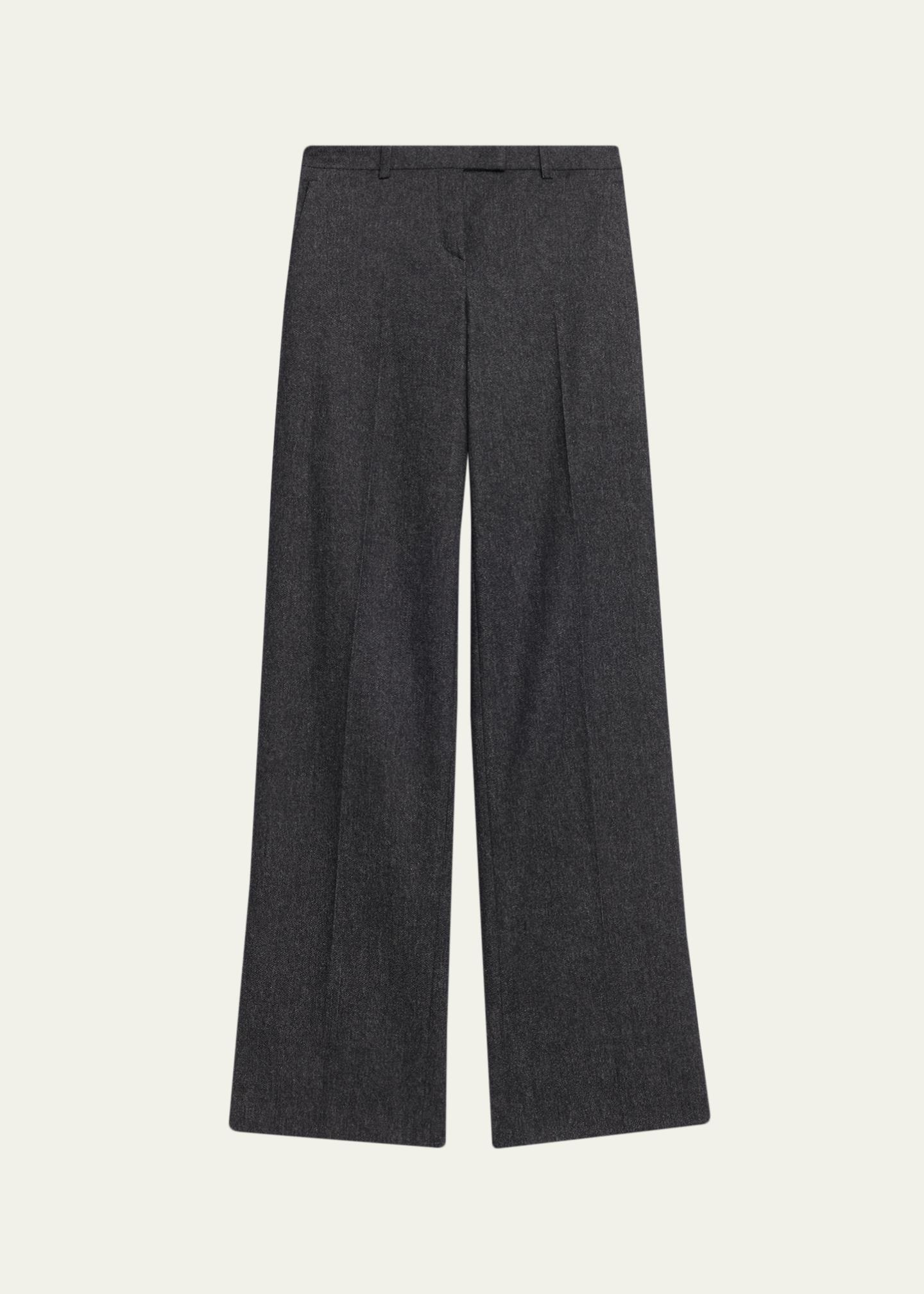 Michael Kors Collection Camilla Wide-Leg Melange Wool Trousers