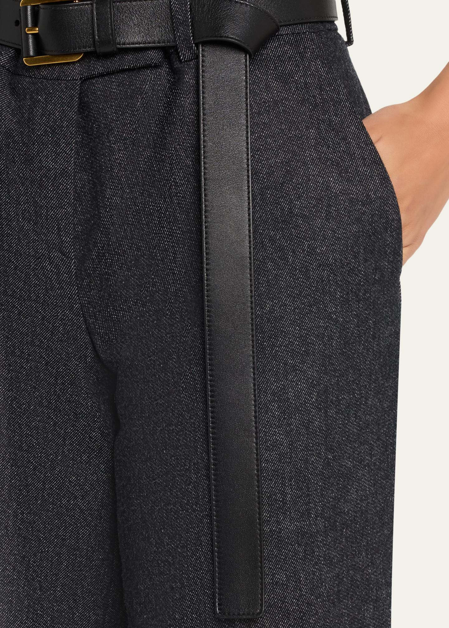 Michael Kors Collection Camilla Wide-Leg Melange Wool Trousers