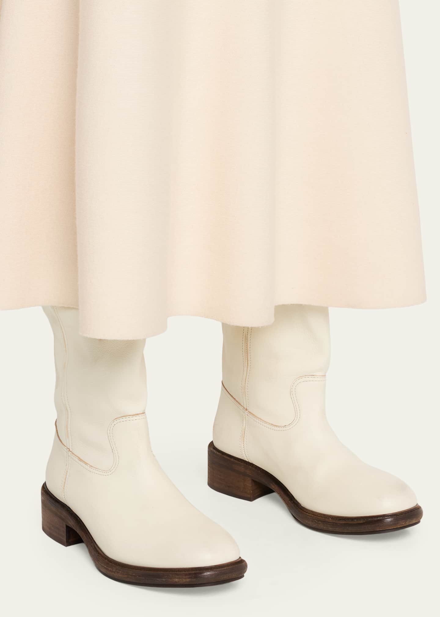 Prada 45mm Vintage-Effect Leather Mid-Calf Boots - Bergdorf Goodman