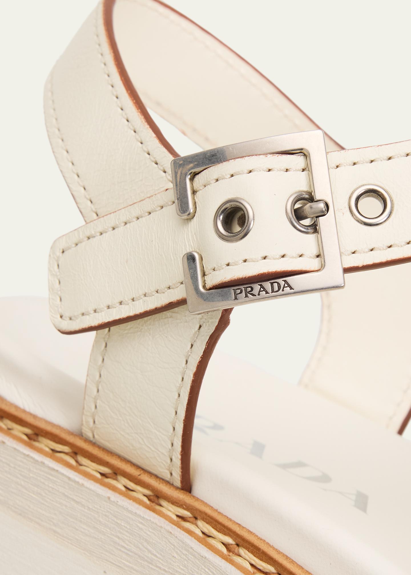 Prada 55mm Leather Platform Sandals - Bergdorf Goodman