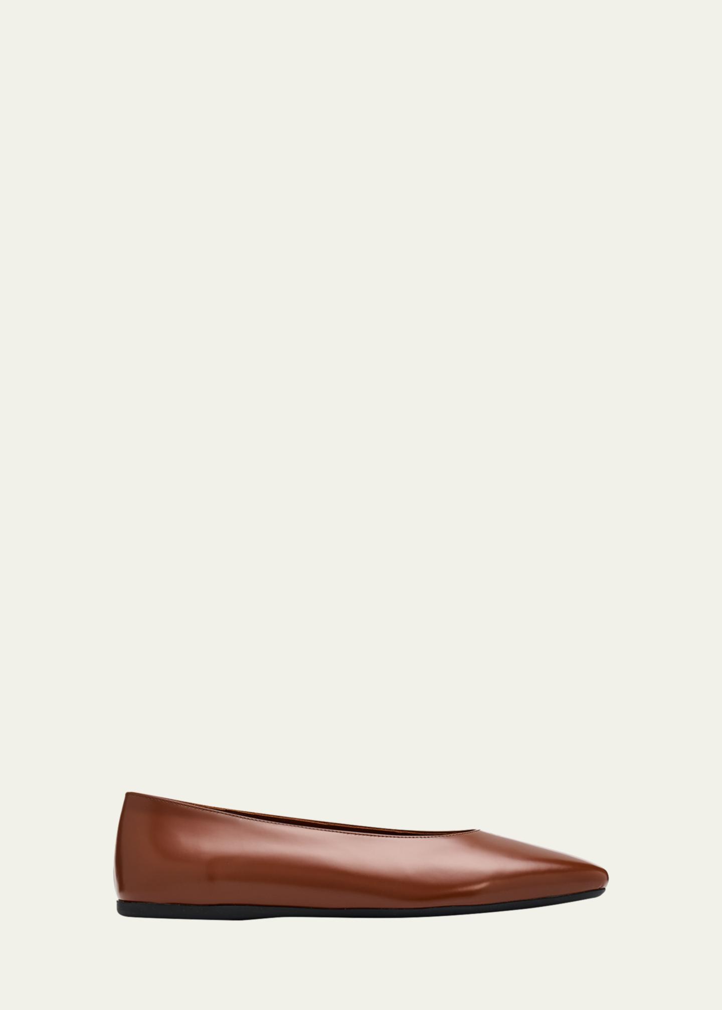 Prada Brushed Leather Ballerina Flats - Bergdorf Goodman