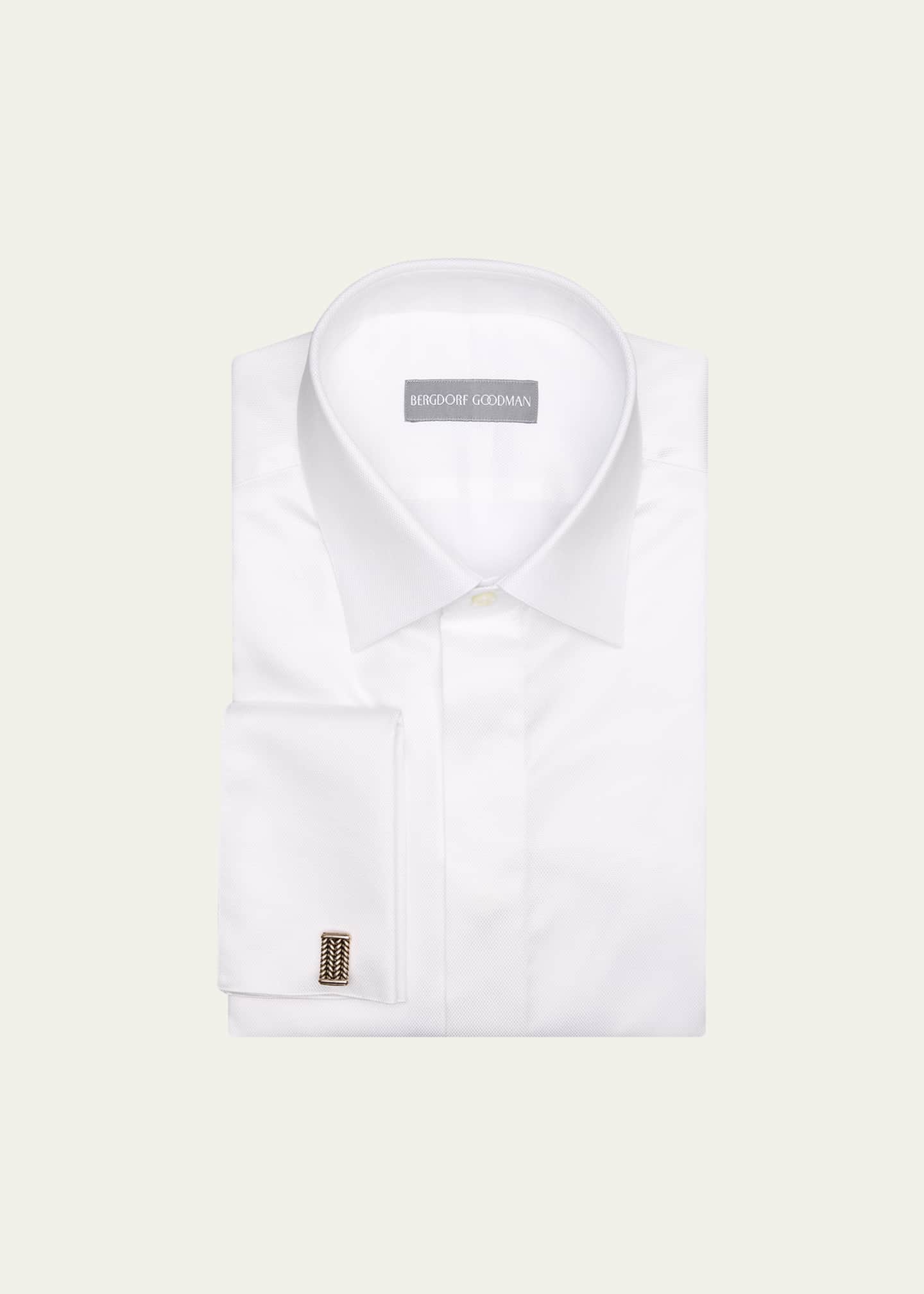 Bergdorf Goodman Men's Cotton Micro-Textured French Cuff Dress Shirt -  Bergdorf Goodman