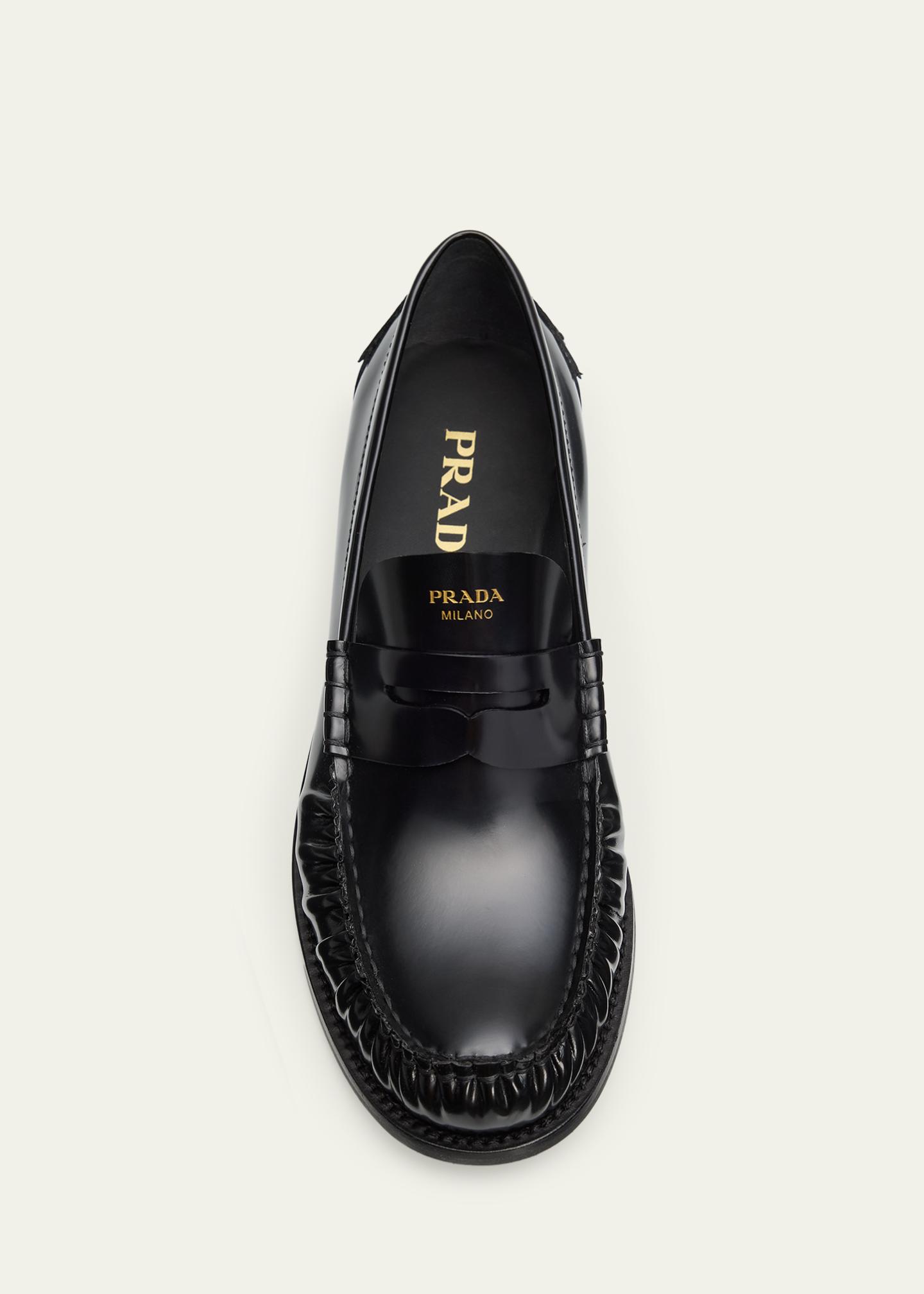 m様　PRADAローファー Prada 20mm Leather Moc-Toe Penny Loafers - Bergdorf Goodman