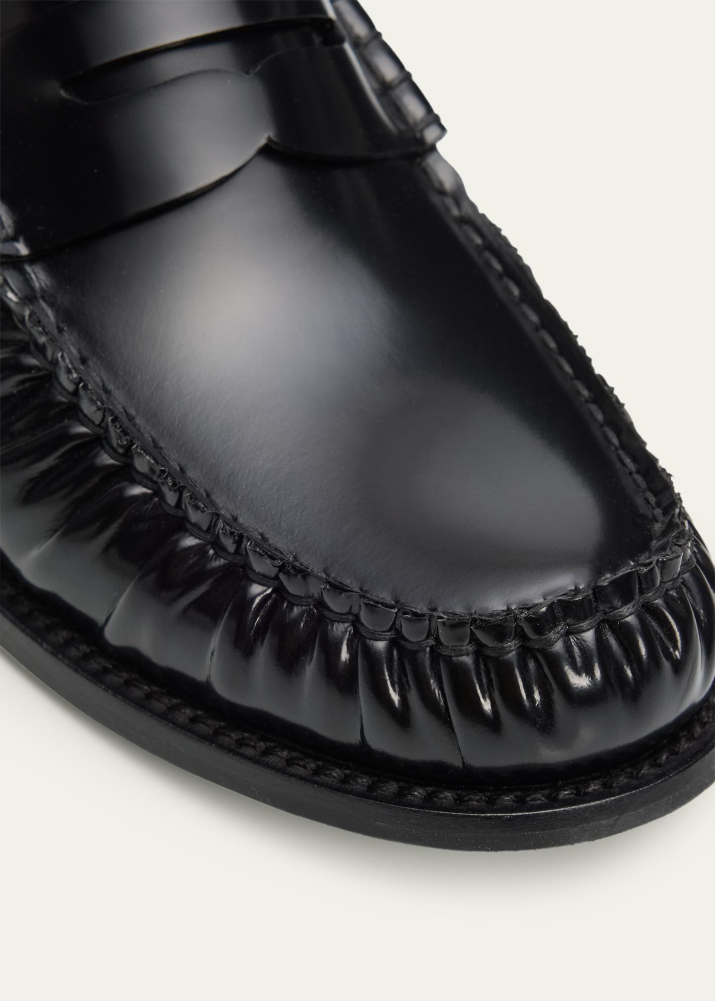 m様　PRADAローファー Prada 20mm Leather Moc-Toe Penny Loafers - Bergdorf Goodman