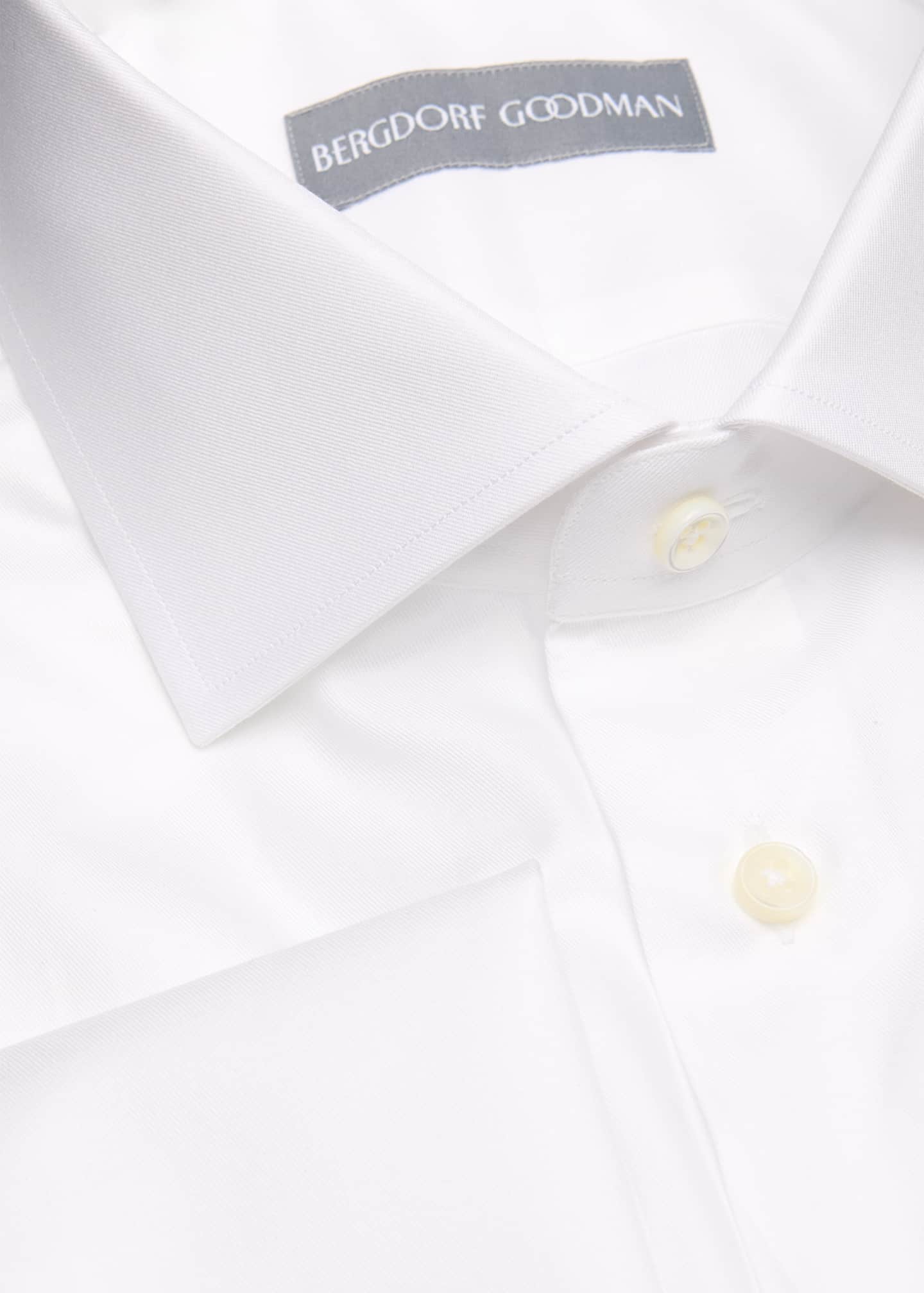 Bergdorf Goodman Men's Cotton Twill French-Cuff Dress Shirt, White, Men's, 38, Shirts Tops Formal & Evening Dress Shirts