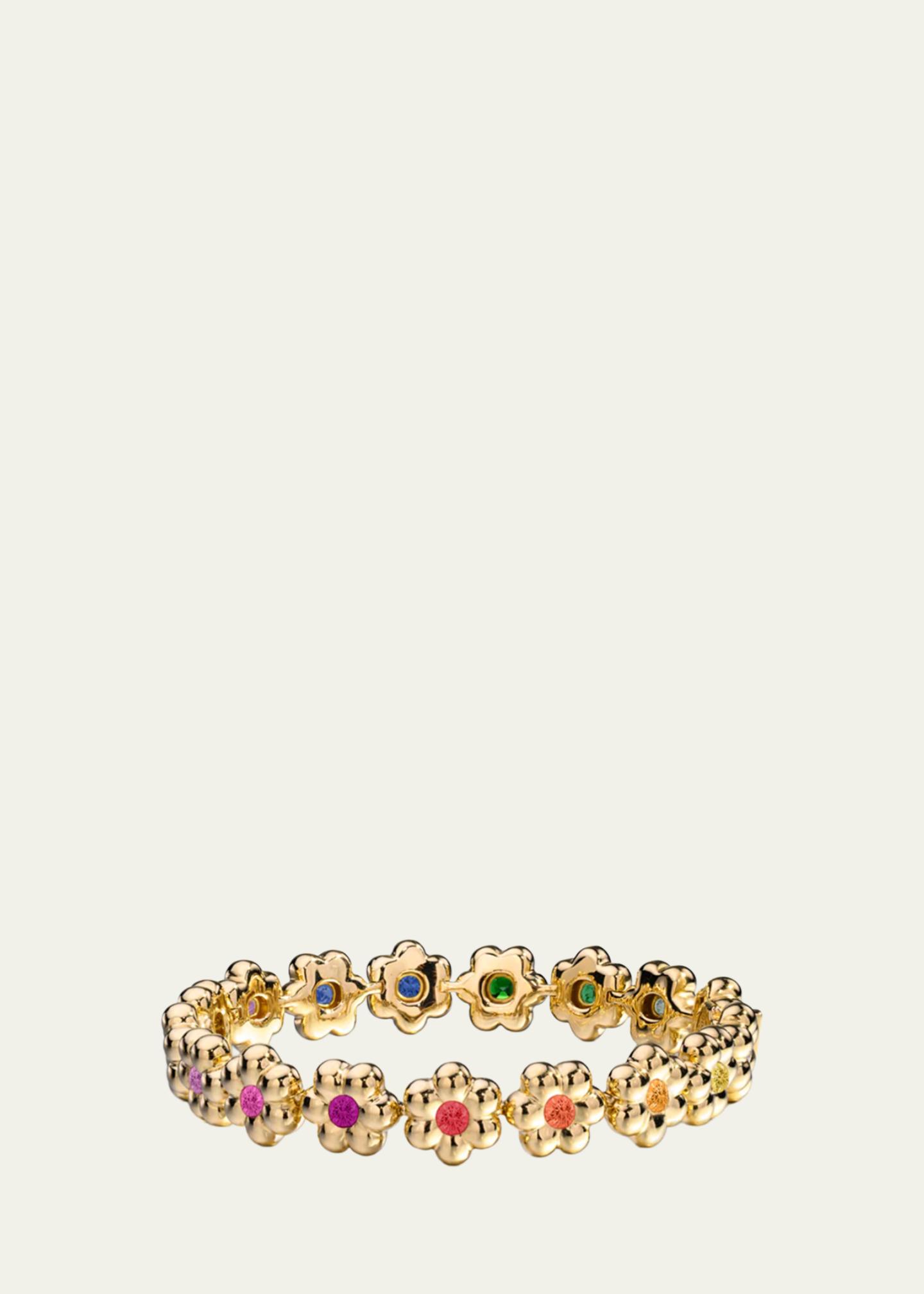 Boochier 18K Yellow Gold Round Diamond Flower Puff Bracelet - Bergdorf ...