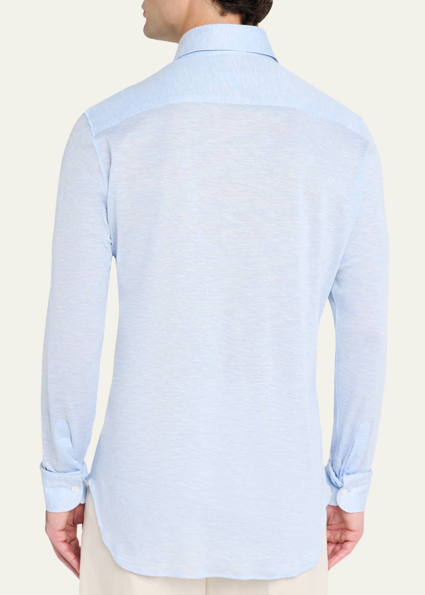 mens jersey dress shirt Slim-fit shirt in printed performance-stretch jersey