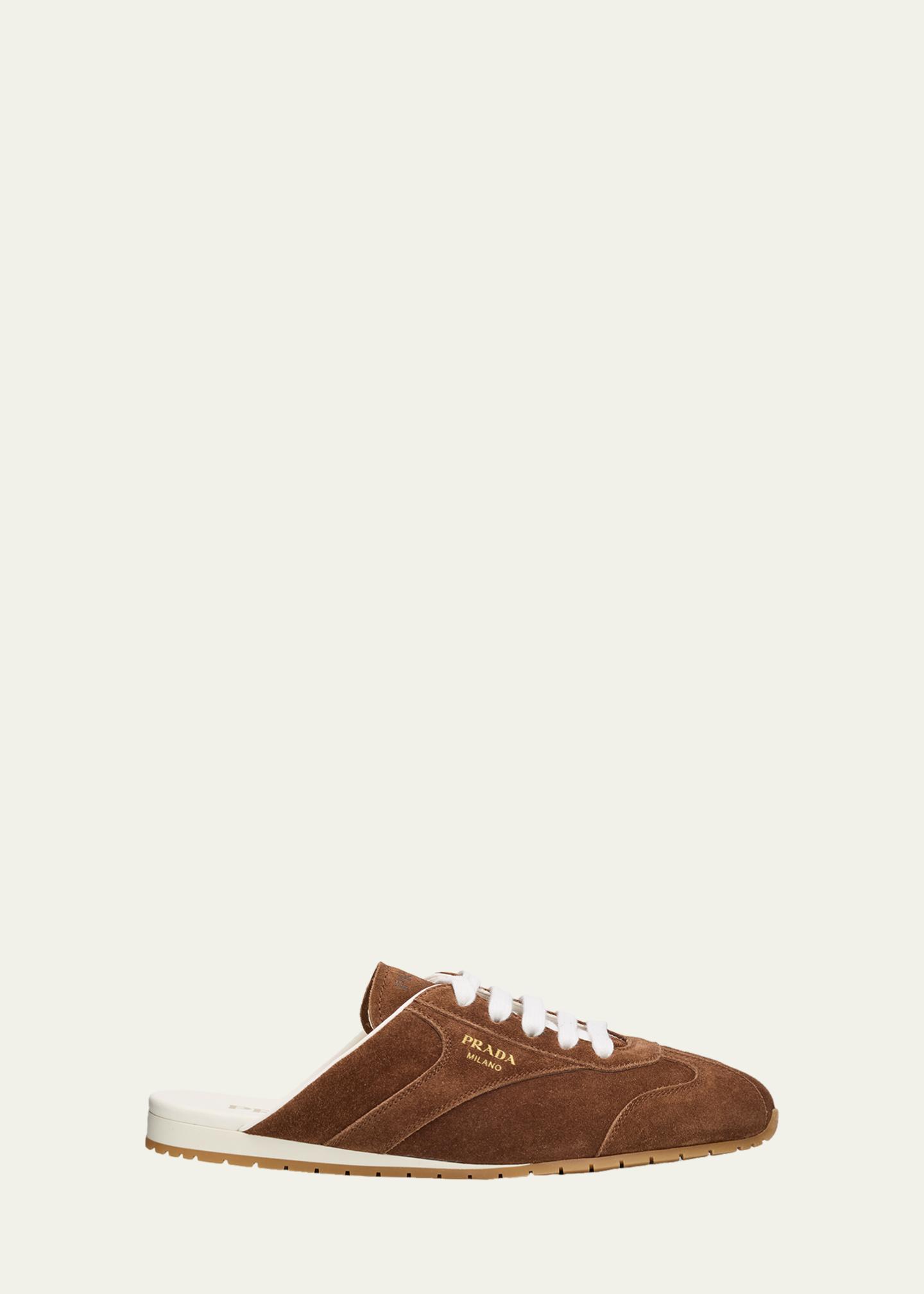 Prada Spark Suede Sneaker Mules - Bergdorf Goodman