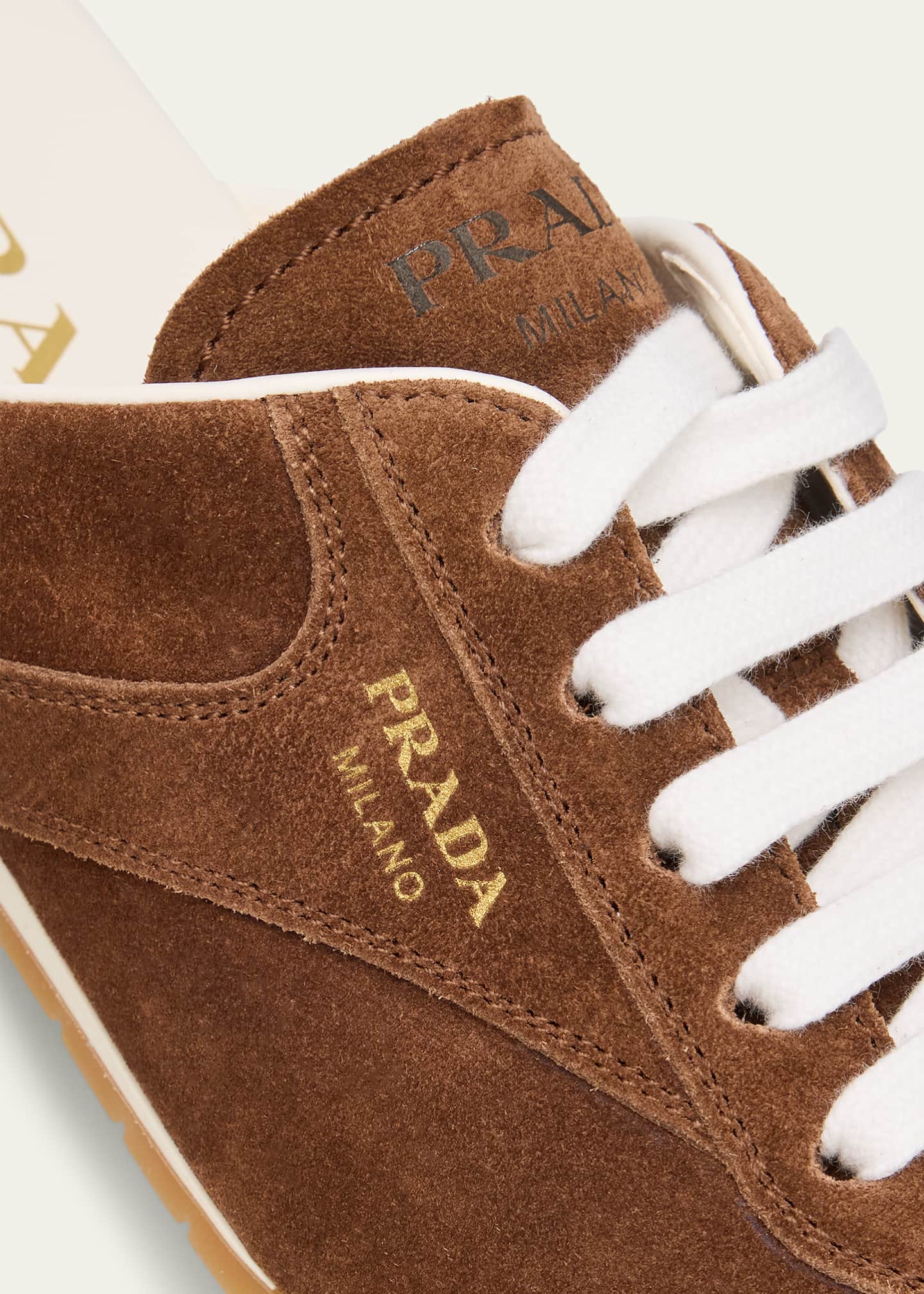 Prada Spark Suede Sneaker Mules - Bergdorf Goodman