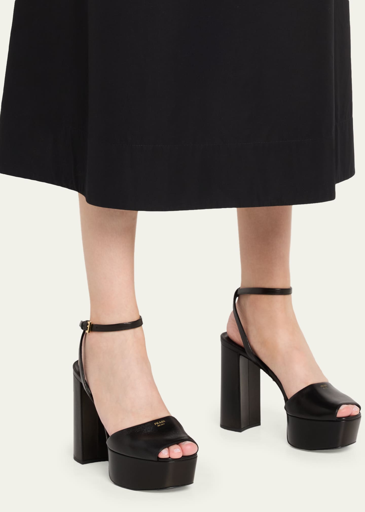 Prada 115mm Nappa Leather Platform Sandals - Bergdorf Goodman