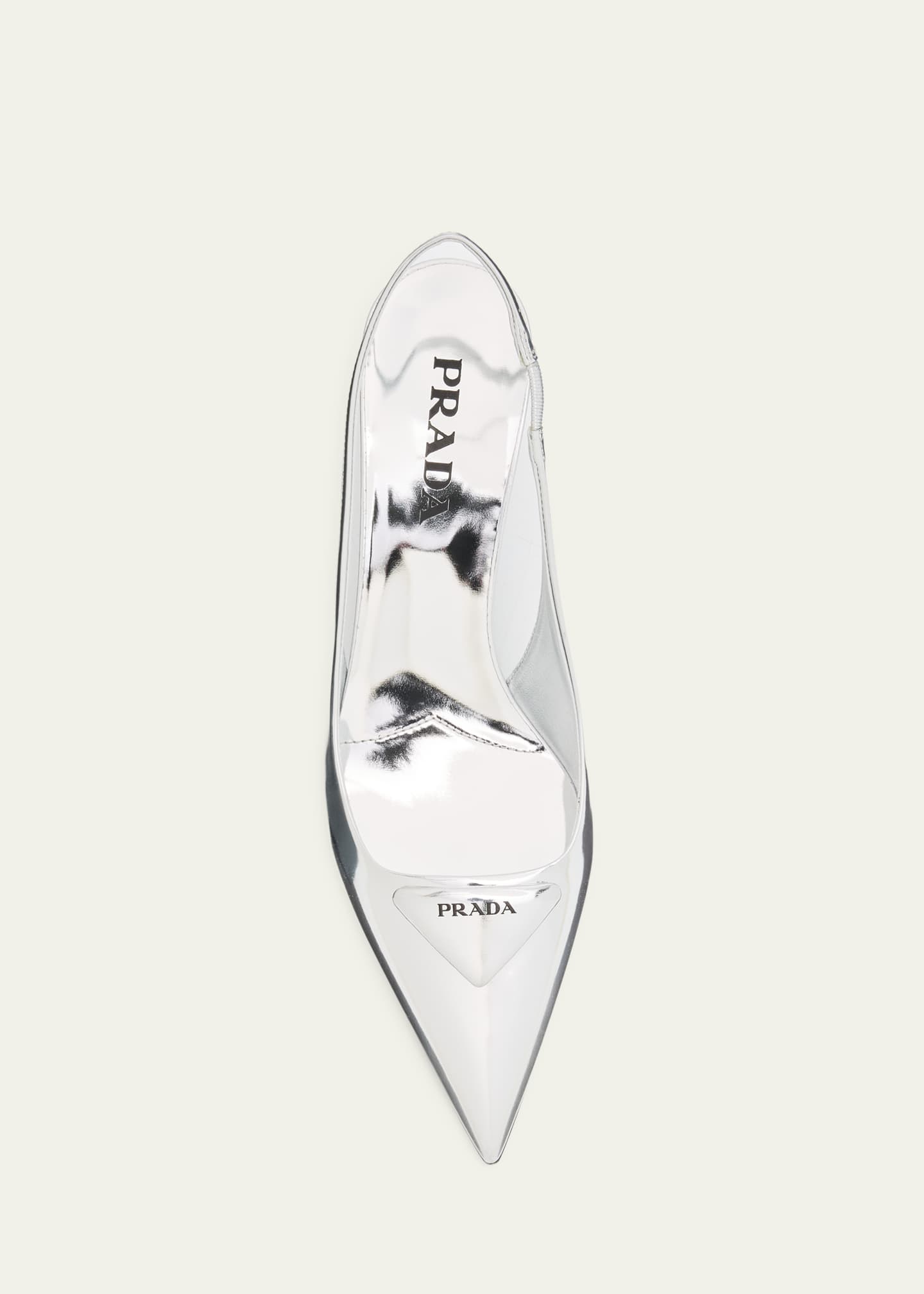 Prada 55mm Metallic Leather Slingback Pumps - Bergdorf Goodman