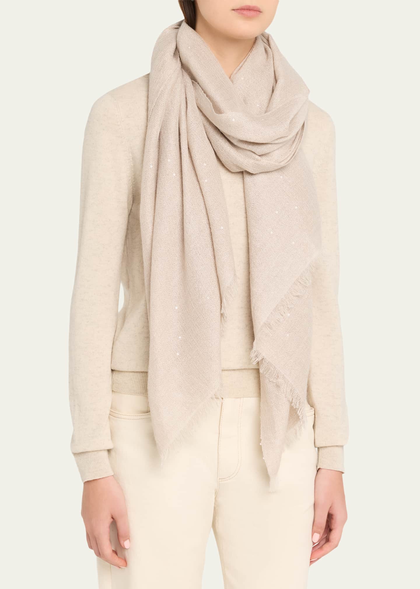 Brunello Cucinelli Sparkling Cashmere and Silk Scarf - Bergdorf