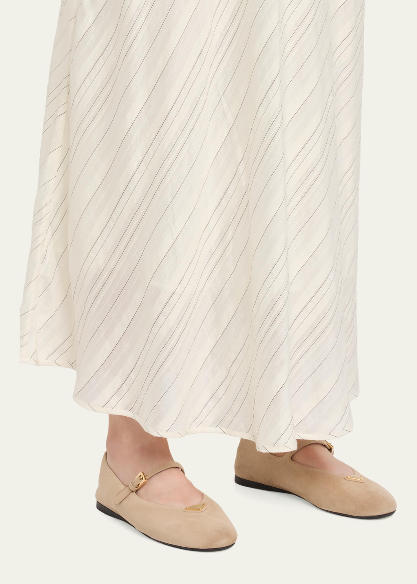 Prada Suede Mary Jane Ballerina Flats - Bergdorf Goodman