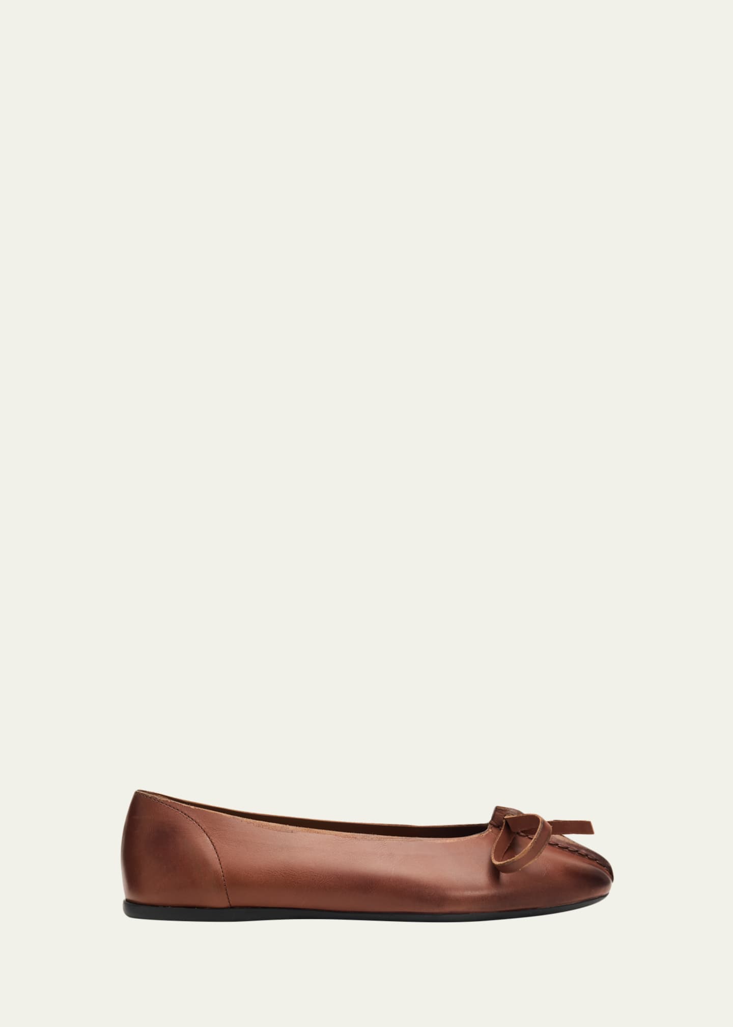 Antiqued Leather Ballerina Flats