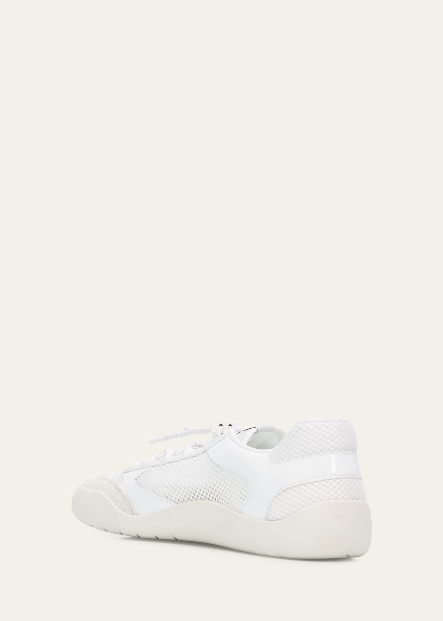Prada Speedrock Mesh & Leather Low-Top Sneakers - Bergdorf Goodman