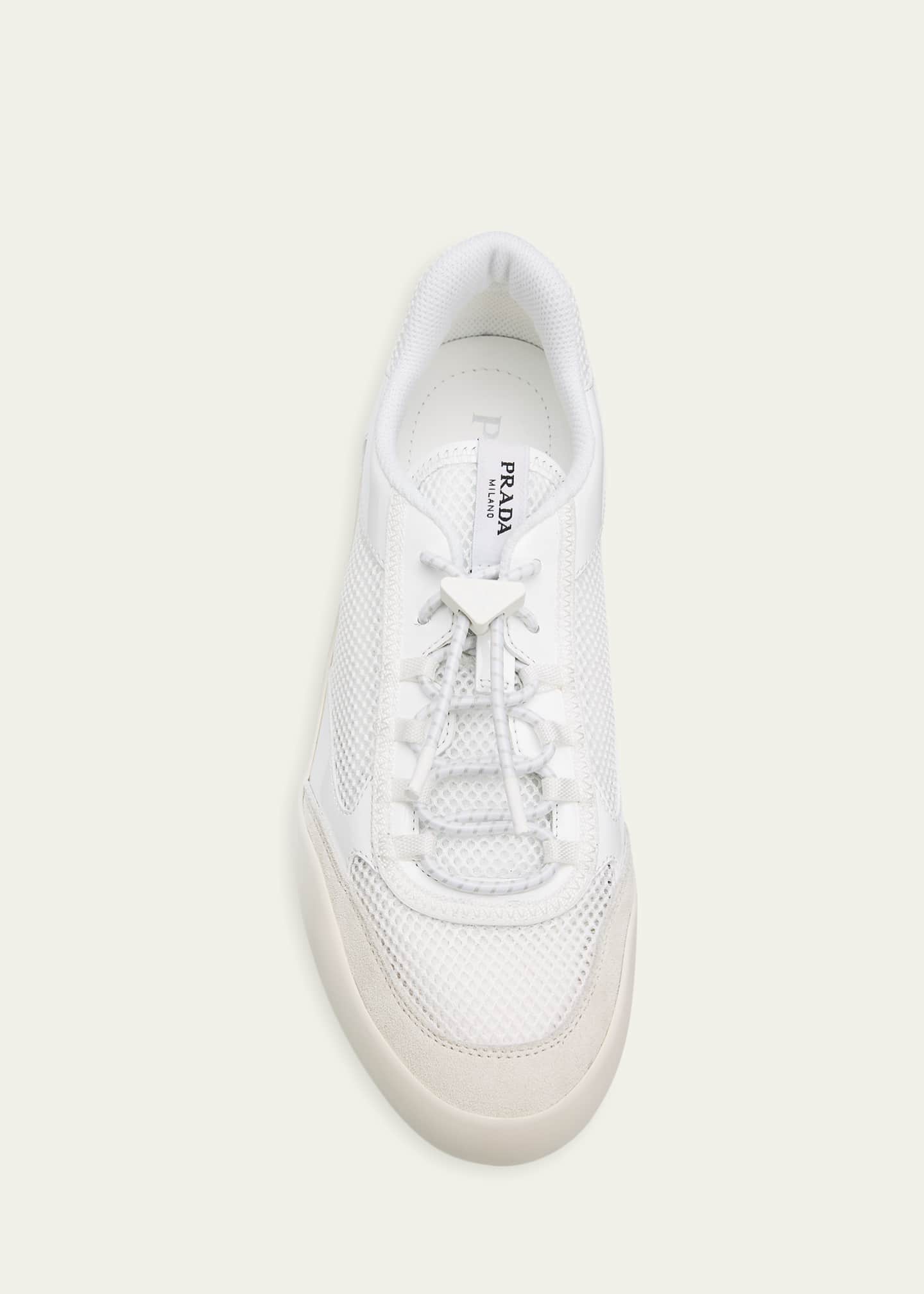 Prada Speedrock Mesh & Leather Low-Top Sneakers - Bergdorf Goodman