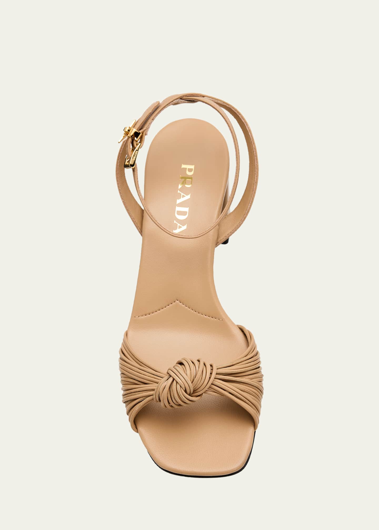 靴 Prada Knot Strap Mule Sandals 36.5 Prada 65mm Mignon Knotted Leather Sandals - Bergdorf Goodman