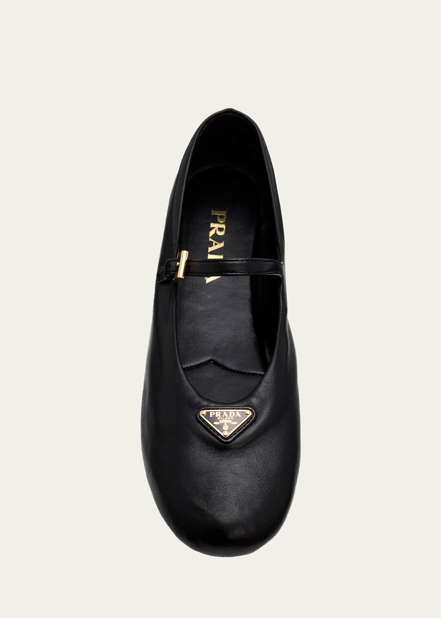 Prada Leather Mary Jane Ballerina Flats - Bergdorf Goodman