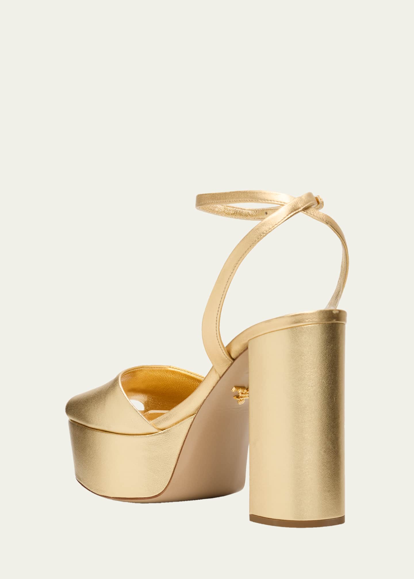Prada 115mm Metallic Leather Platform Sandals - Bergdorf Goodman
