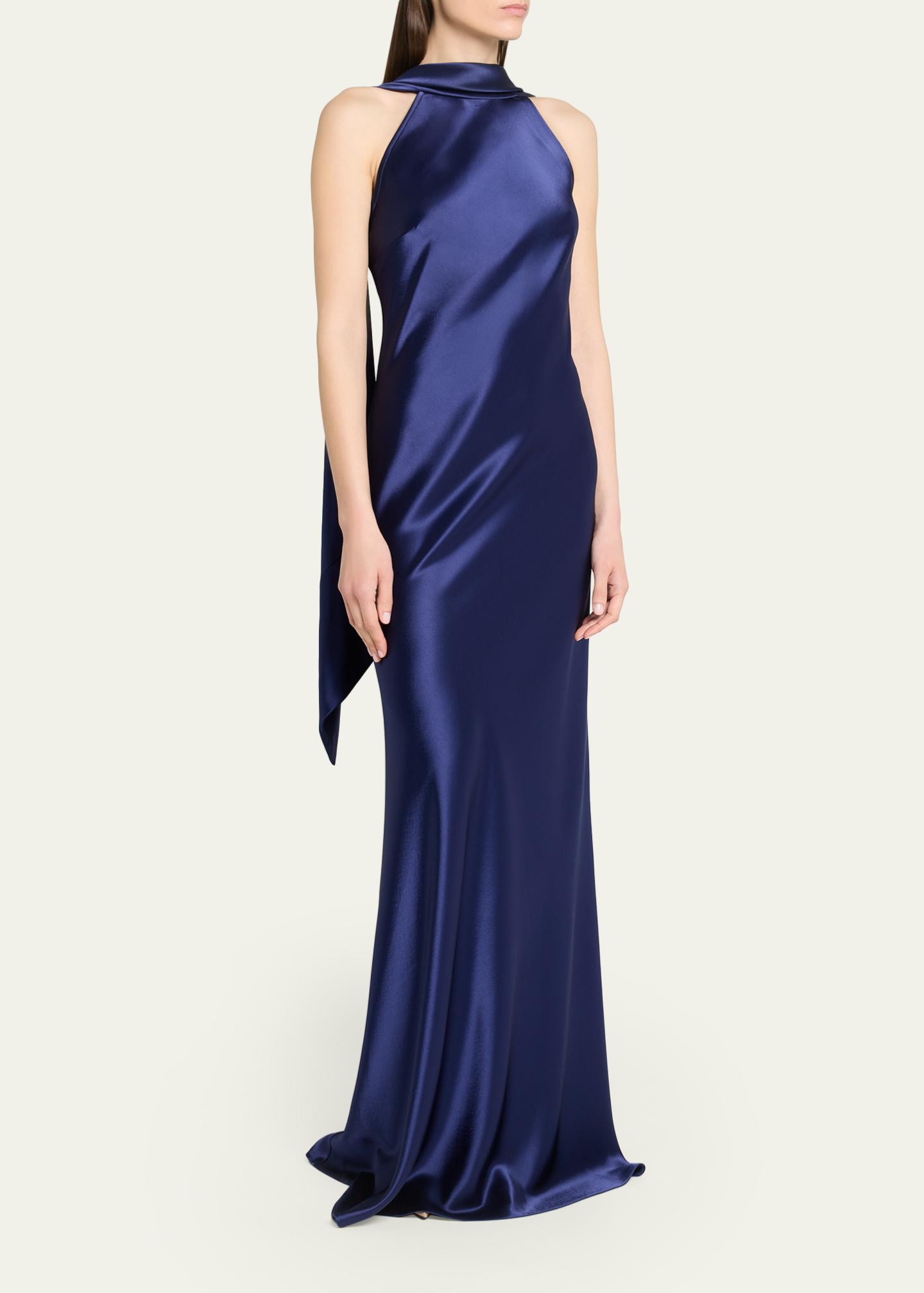 talbot dresses Runhof Crepe Satin Sleeveless Halter Gown 100% Cotton mexican dress Color:MUSTARD Beach Dresses | Best Formal