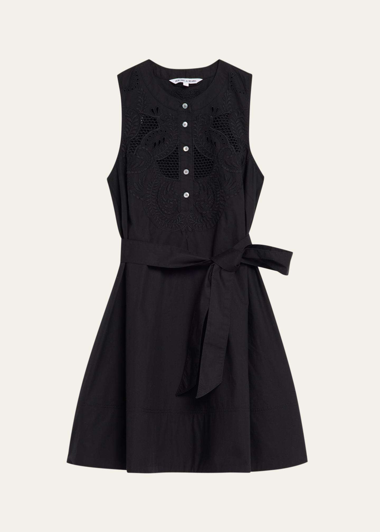 Veronica Beard Haleem Eyelet Mini Dress | Black