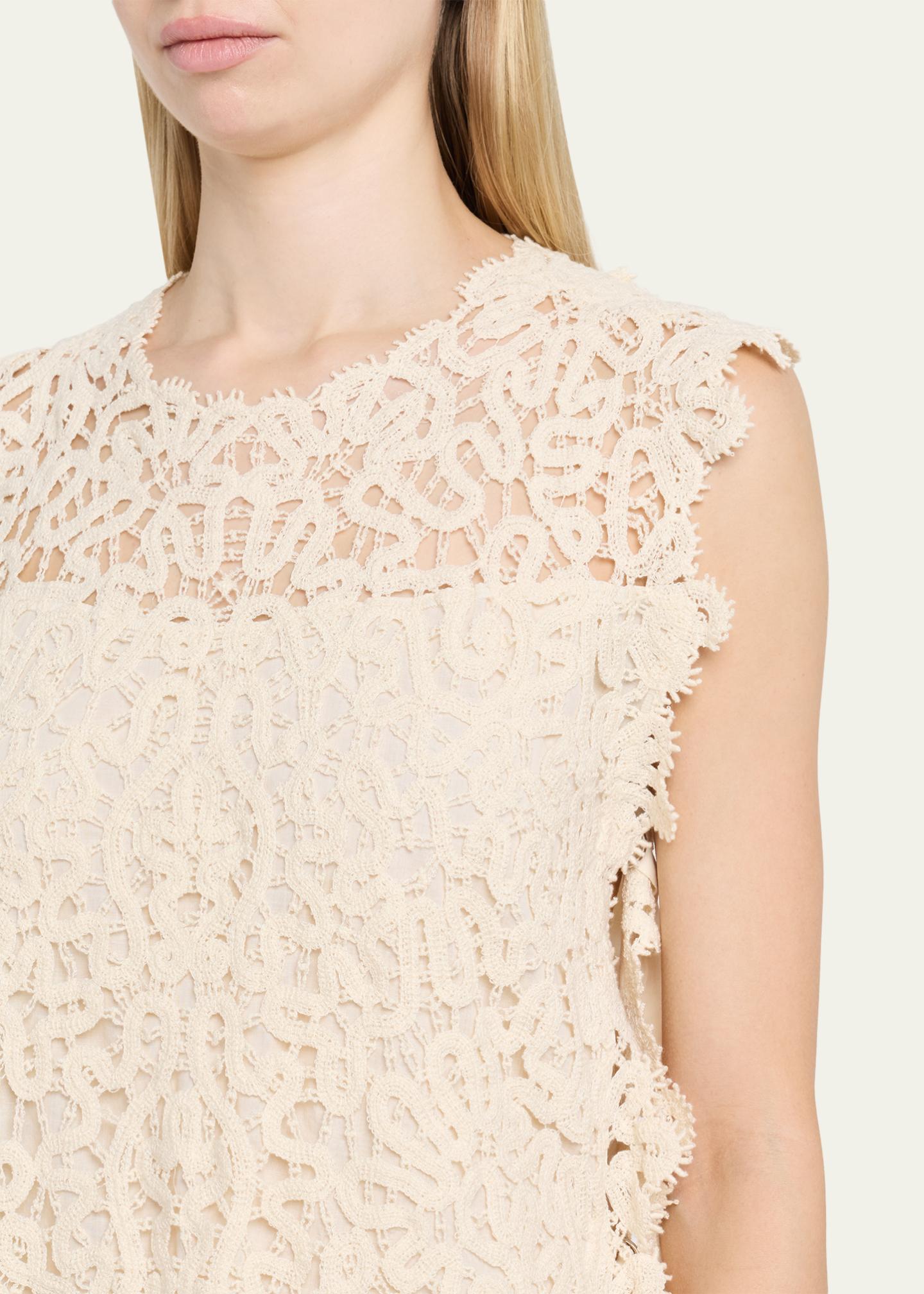 Sea Alina Embroidered Fringe Top - Bergdorf Goodman