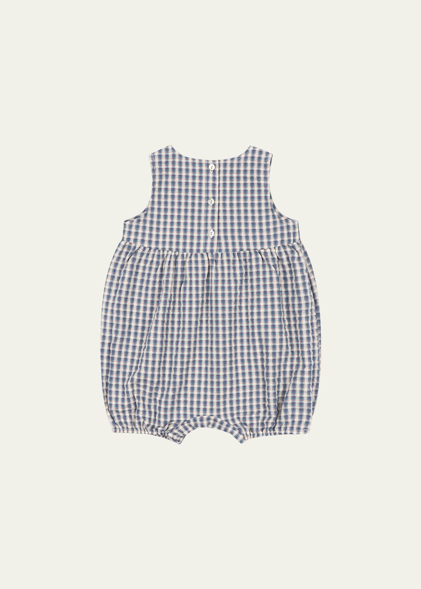 Konges Slojd Boy's Kim Gingham Organic Cotton Romper, Size 0M-18M
