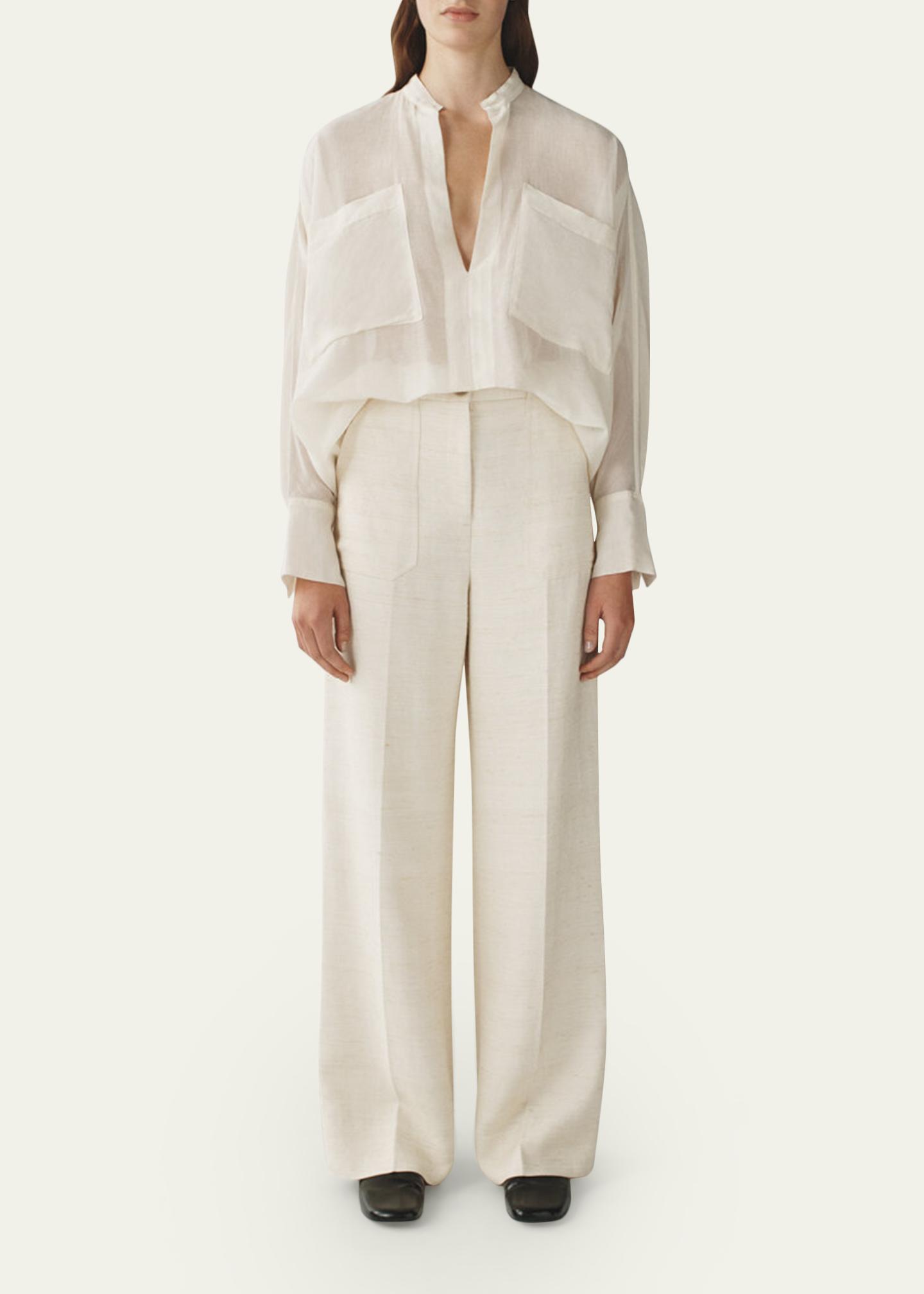Attersee Sheer Cotton Voile Oversized Utility Shirt - Bergdorf Goodman