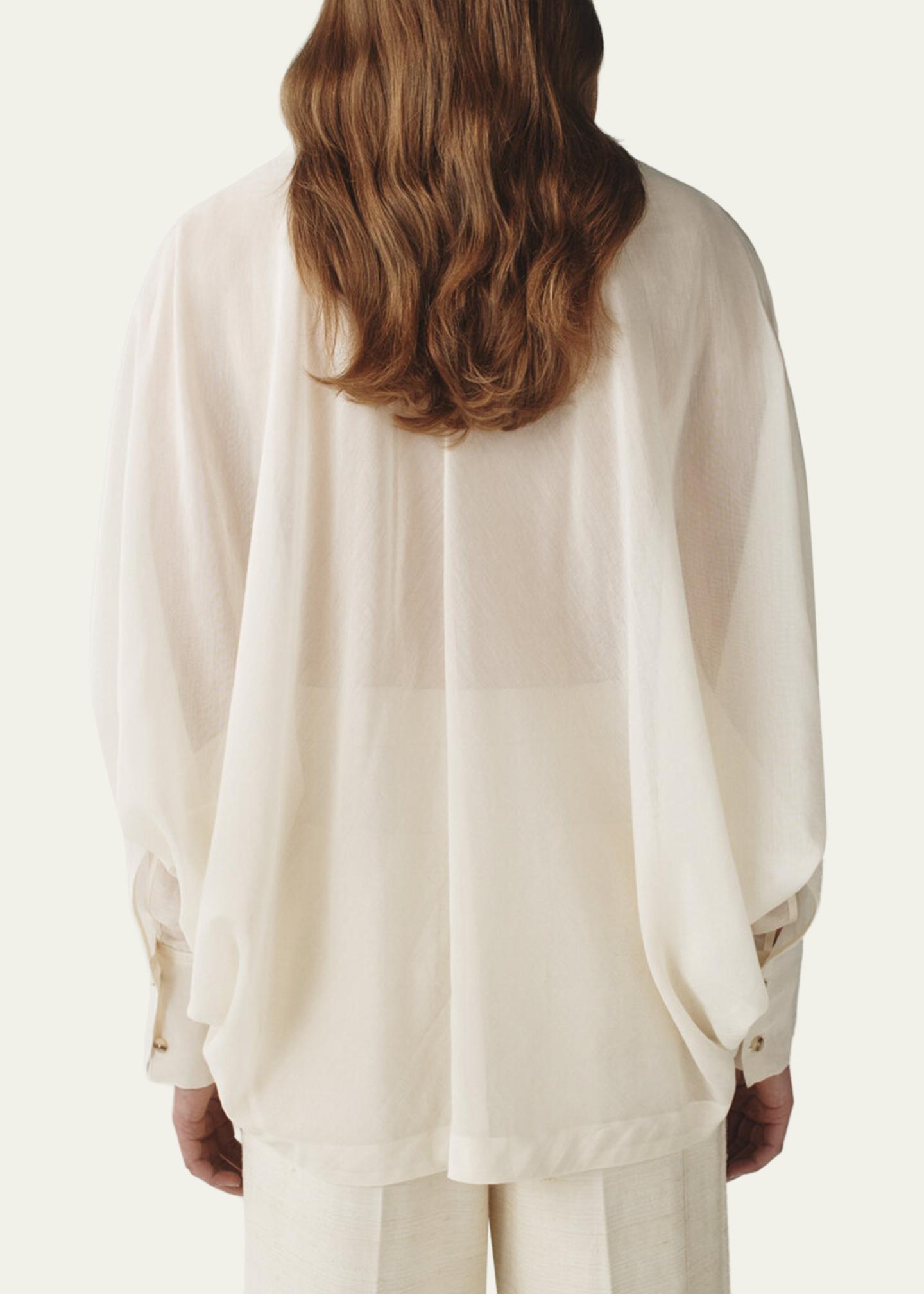 Attersee Sheer Cotton Voile Oversized Utility Shirt - Bergdorf Goodman