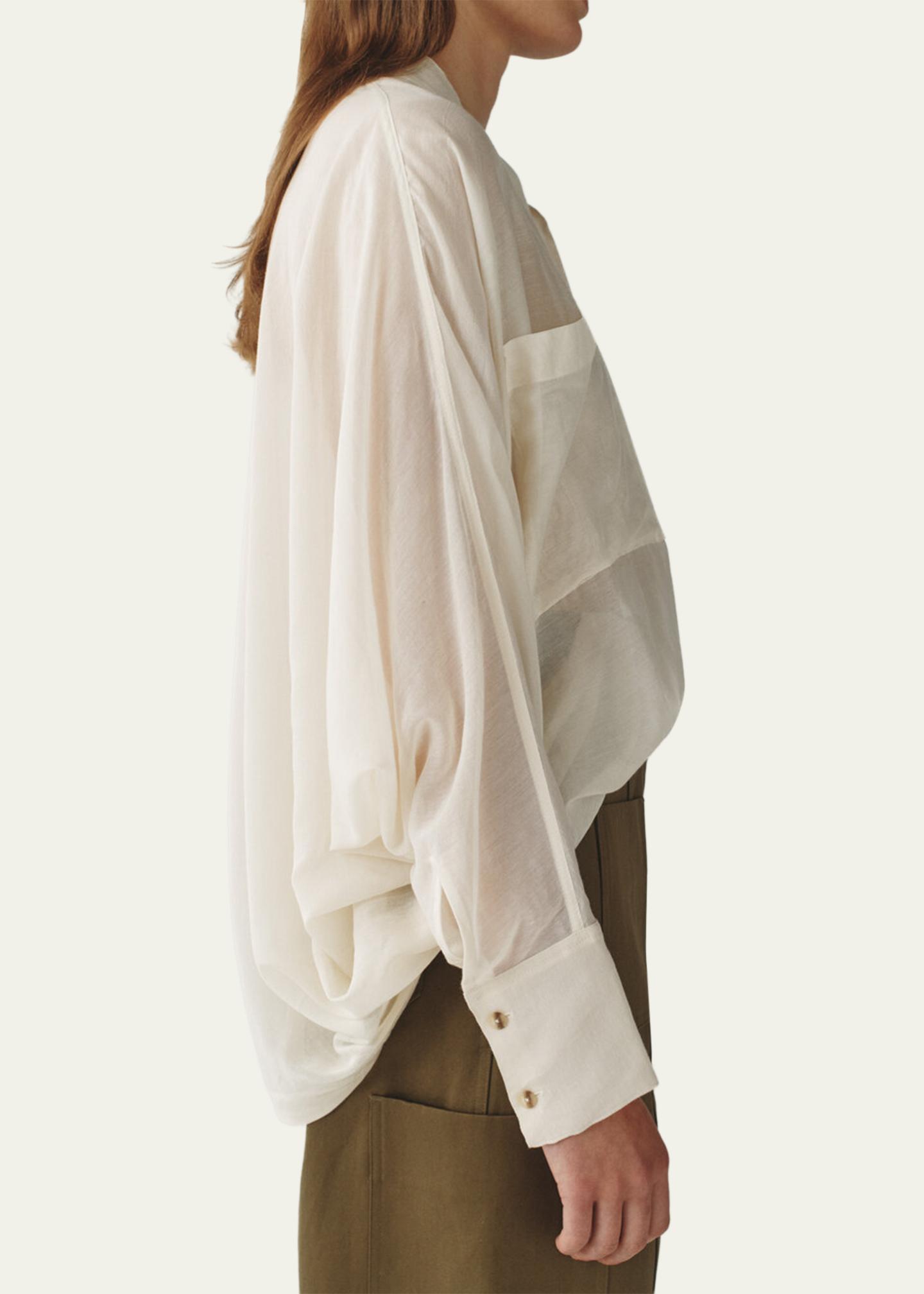Attersee Sheer Cotton Voile Oversized Utility Shirt - Bergdorf Goodman