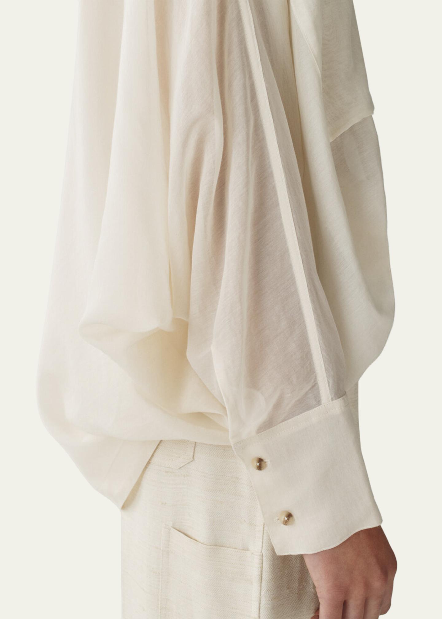 Attersee Sheer Cotton Voile Oversized Utility Shirt - Bergdorf Goodman