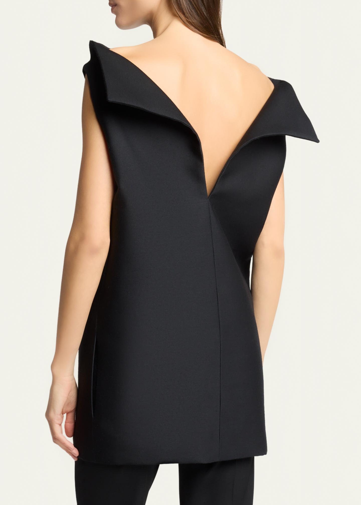 balenciaga backless dress Vareuse Structured Sleeveless Mini Dress, Black, Women's, 40 Cocktail & Party Wedding Guest Dresses Sleeveless Dresses Neckline:Halter Neck Color:Natural White Basrey Mint Green Spaghetti tone buckle and long