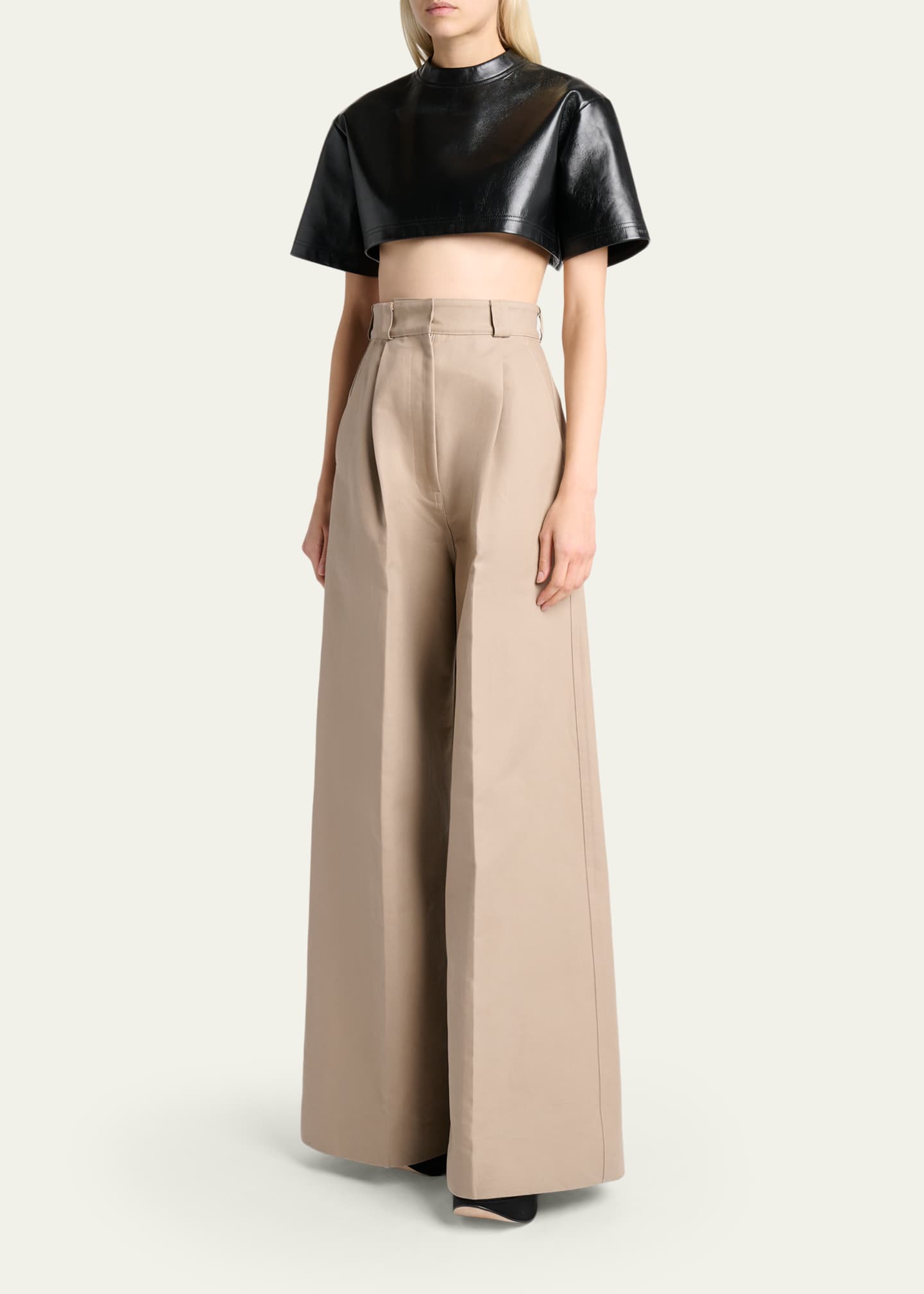 Balenciaga High-Rise Pleated Wide-Leg Pants - Bergdorf Goodman