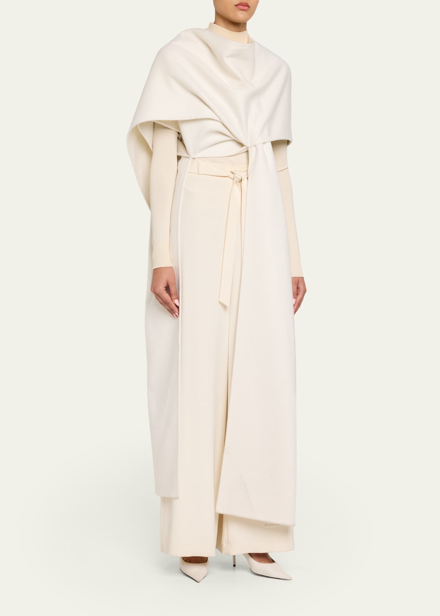Balenciaga AW22 DIY Carcoat ダメージ加工 ホワイト Balenciaga Cashmere Scarf Coat - Bergdorf Goodman